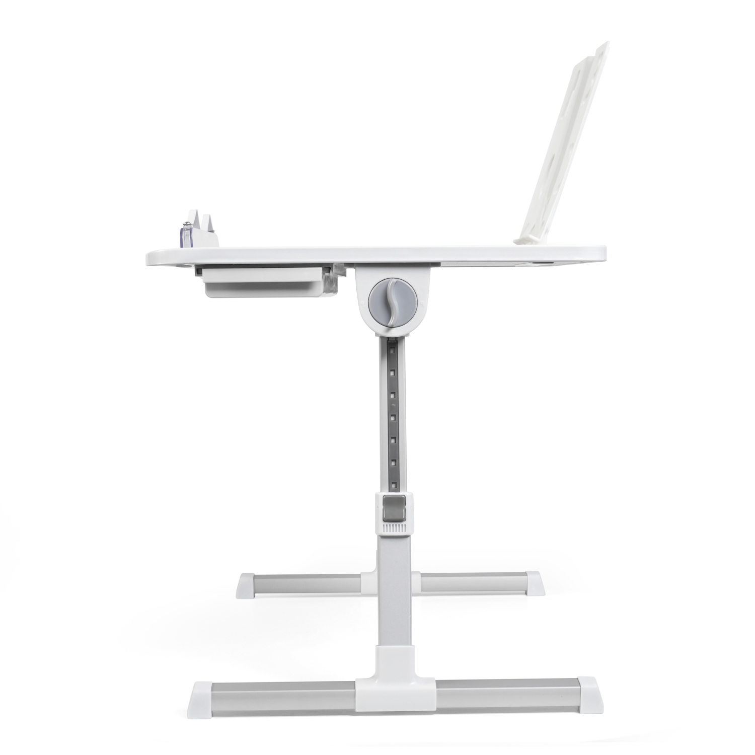 SHOPPINGALL Foldable Laptop Bed Table – Adjustable Portable Lap Desk with Tablet Slot and Drawer - SA-LDB24