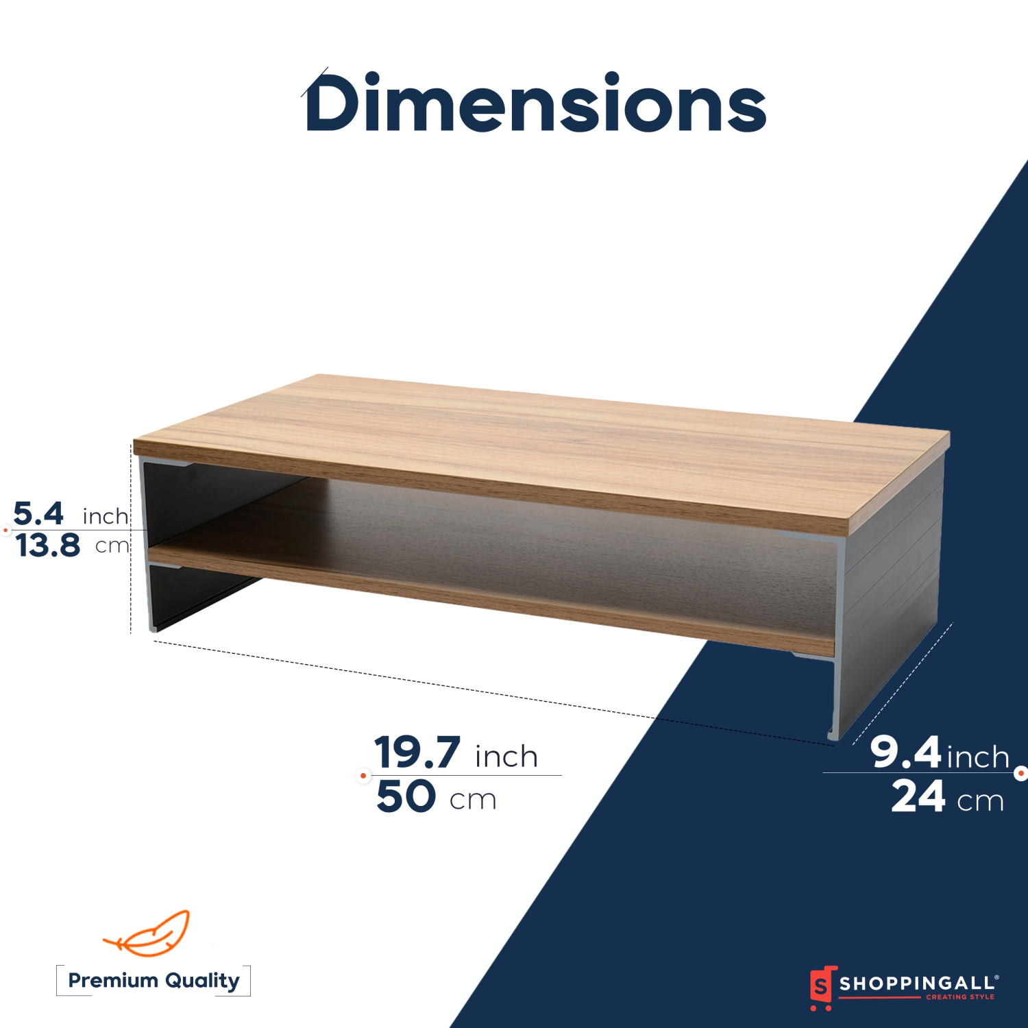 Zimilar 2-Tier Monitor Stand Riser - Lift Your Screen & Organize Your Desk With Extra Storage Space