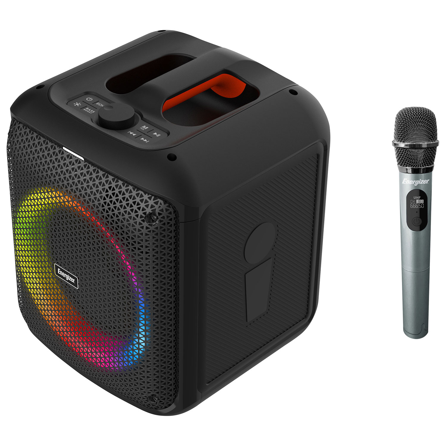 Haut-parleur Bluetooth portatif avec microphone sans fil BTS458 d'Energizer - Noir