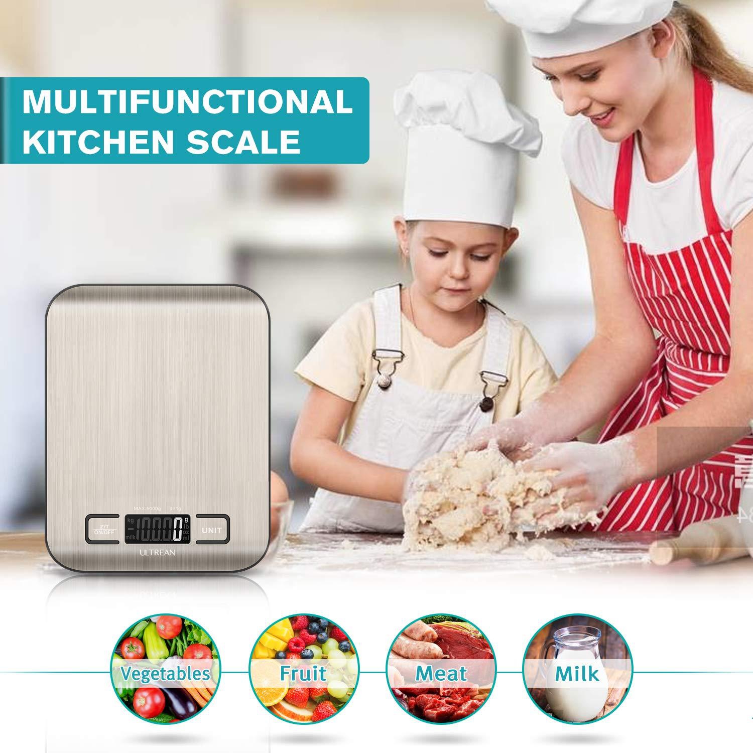 Ultrean Food Scale, Digital Kitchen Scale Weight Grams and Ounces,6 Units with Tare Function,