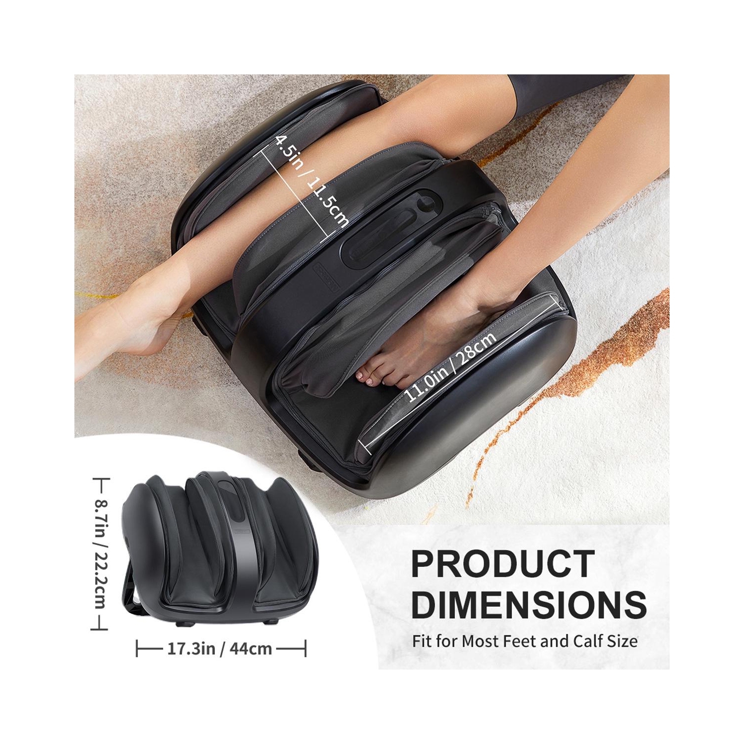 Nekteck Foot Shiatsu Massager for Circulation and Pain Relief, Smart Electric Massage Machine with Heat, Black