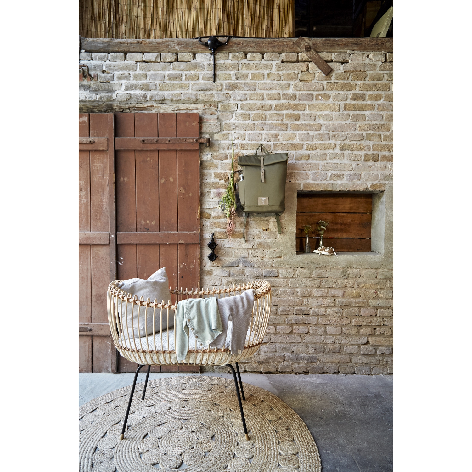 Lassig - étiquette verte - Sac à couches sac à dos Rolltop - Olive