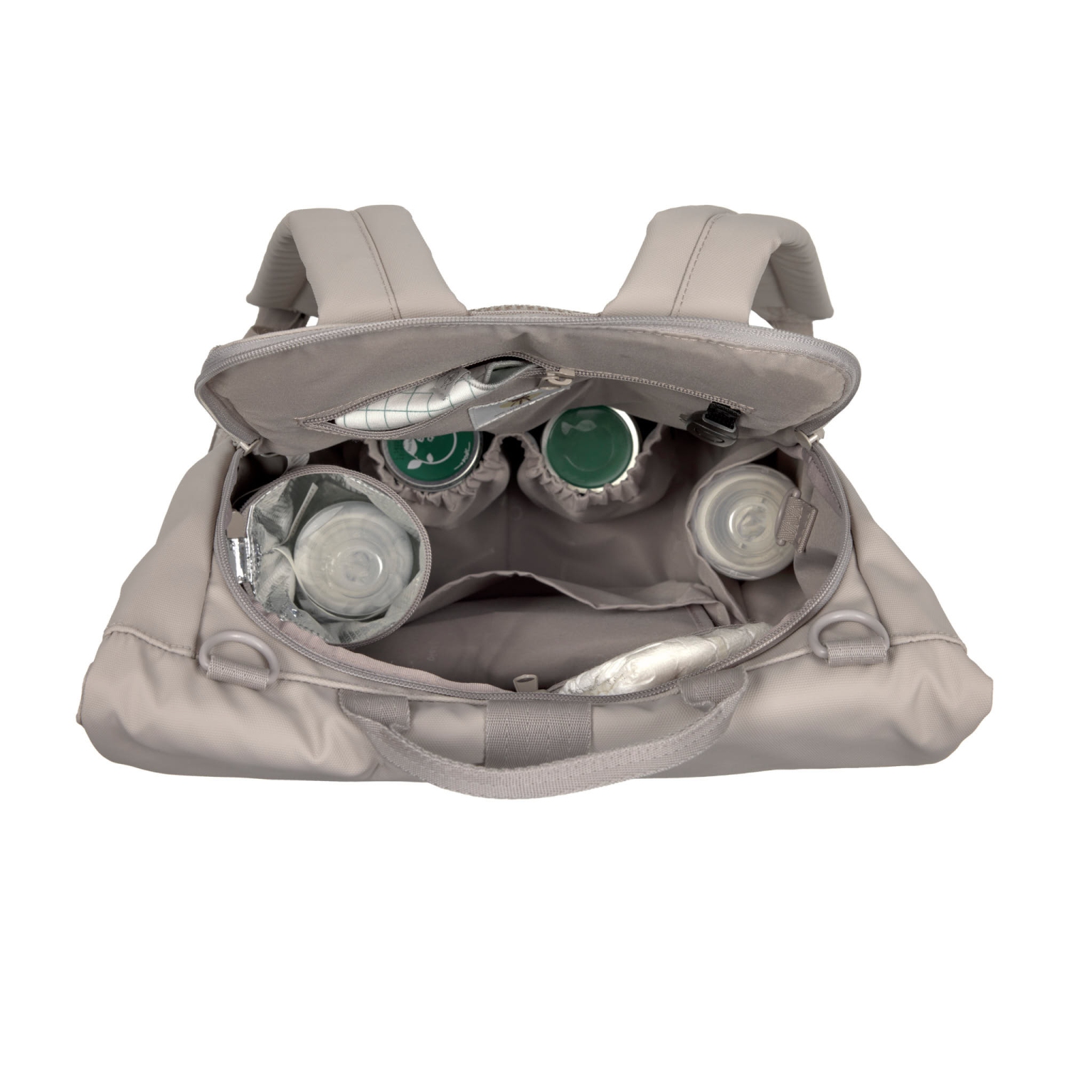 Lassig - étiquette verte - Sac à couches Rolltop Up Backpack - Taupe