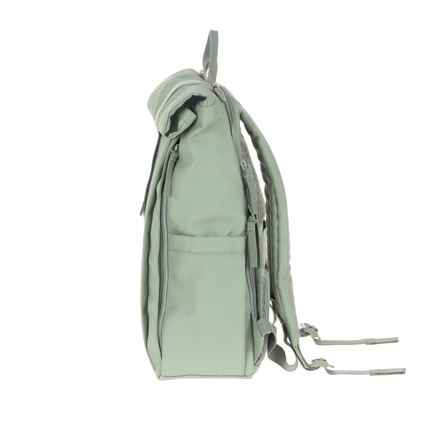 Lassig - étiquette verte - Sac à couches Rolltop Up Backpack - Vert argenté
