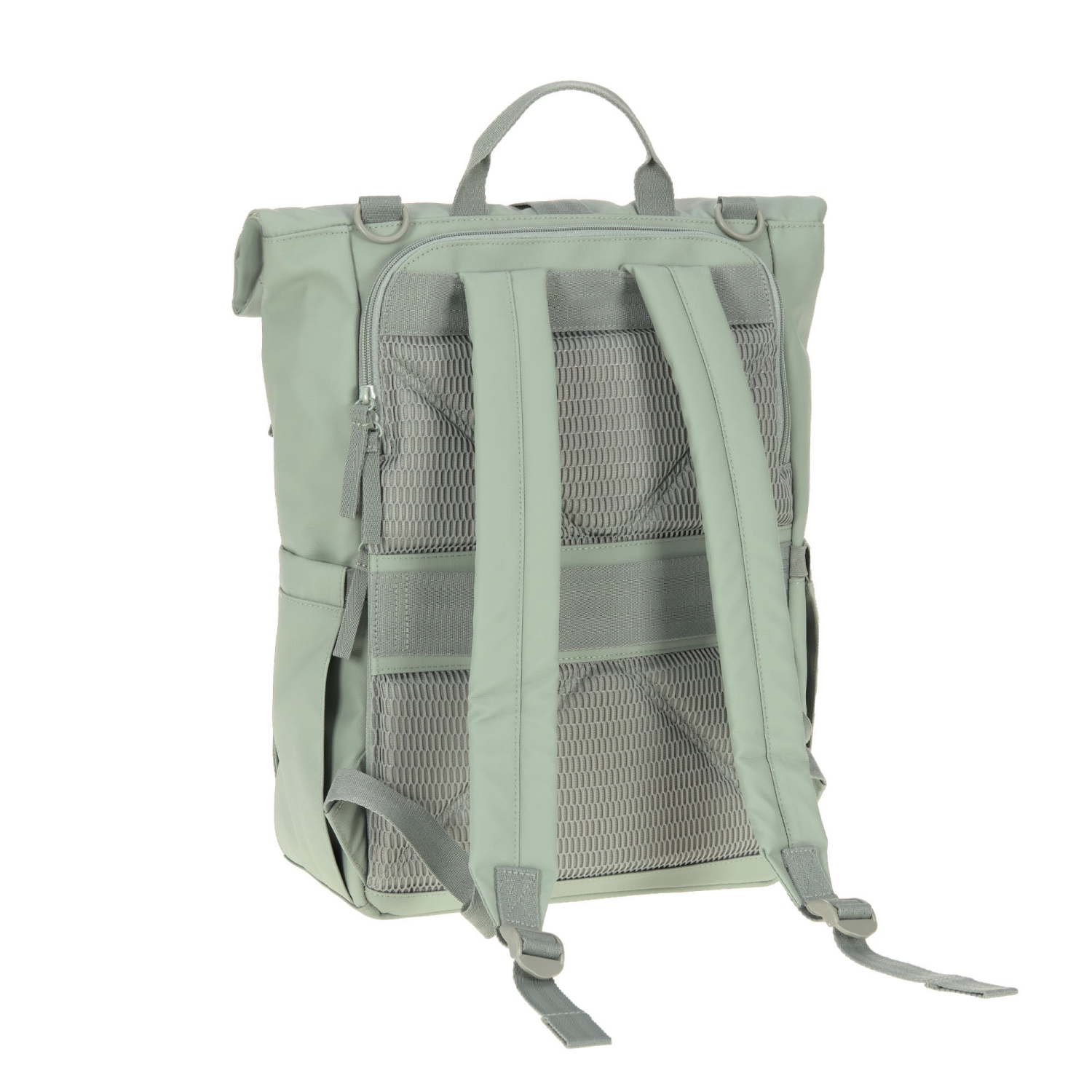 Lassig - étiquette verte - Sac à couches Rolltop Up Backpack - Vert argenté