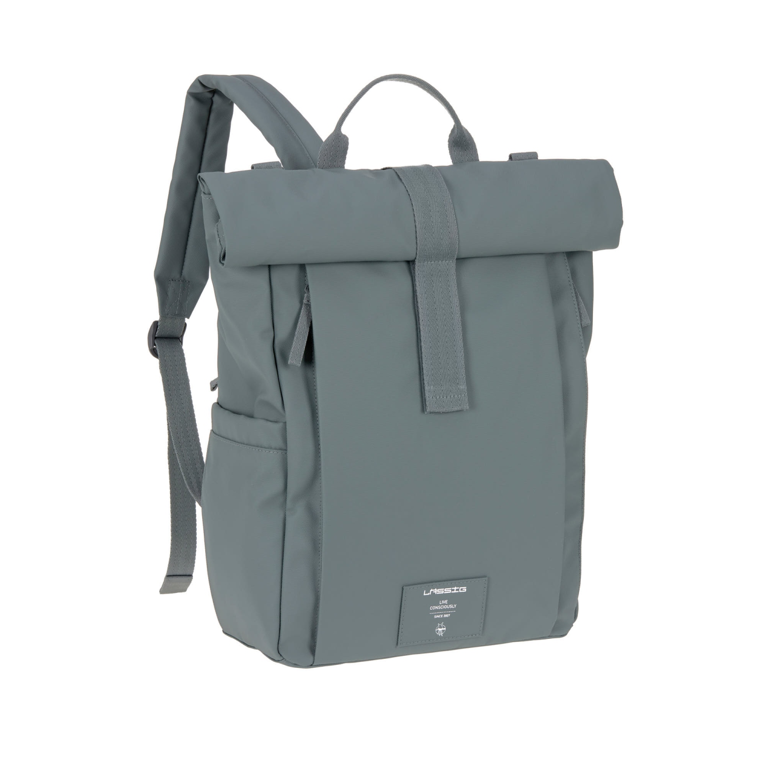 Lassig - étiquette verte - Sac à couches Rolltop Up Backpack - Anthracite