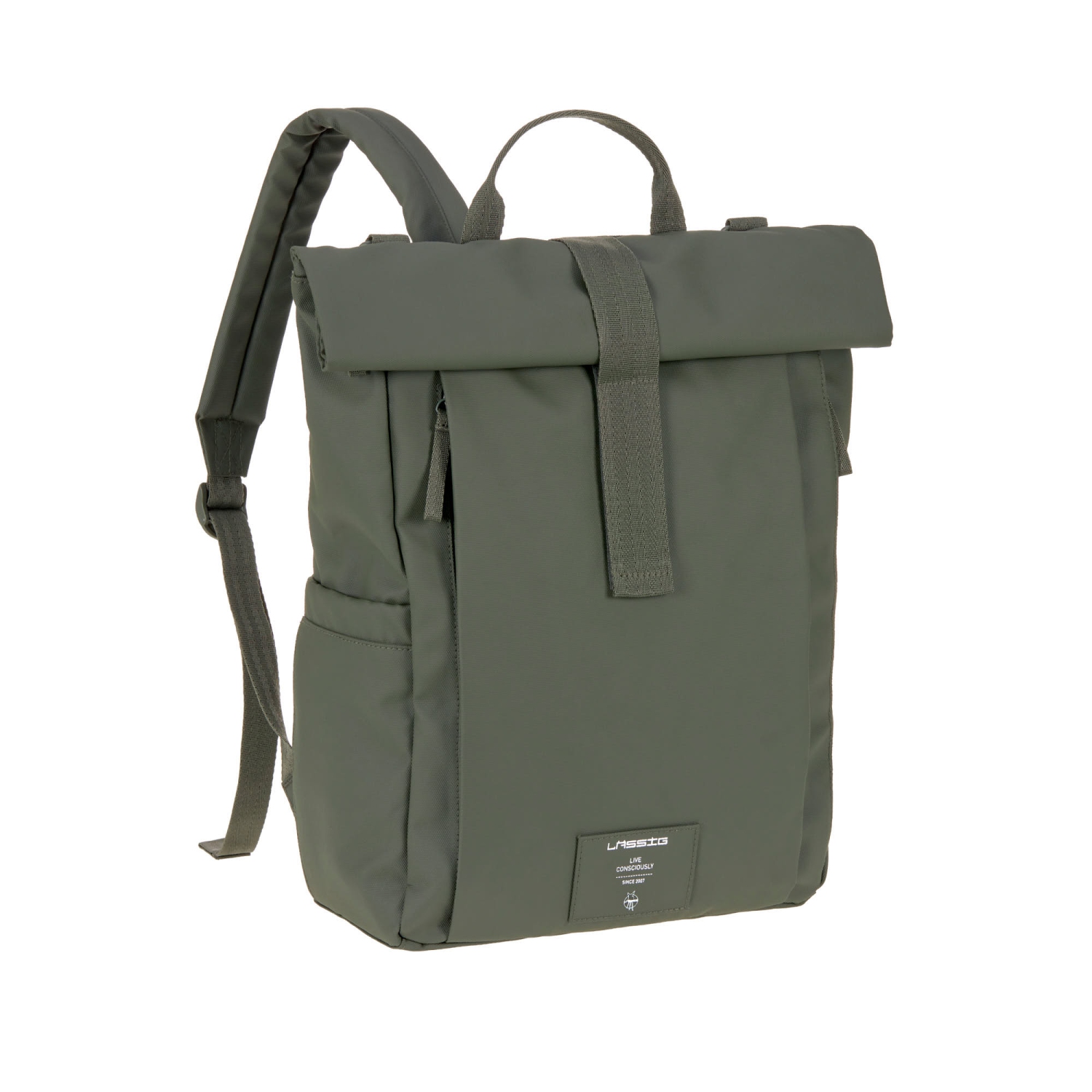 Lassig - Green Label - Rolltop Up Backpack Diaper Bag - Olive