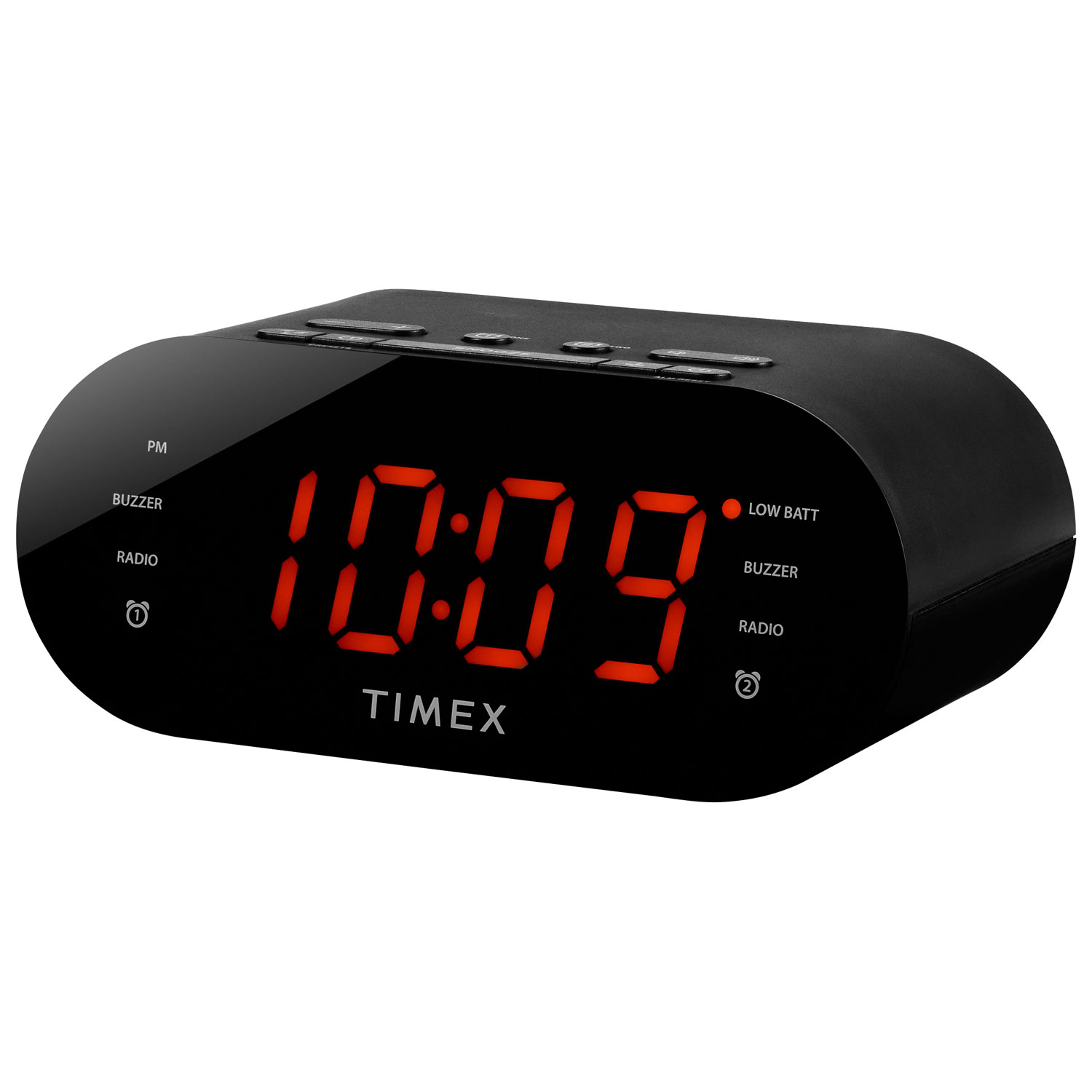 Radio-réveil à deux alarmes T232B de Timex avec chargement USB