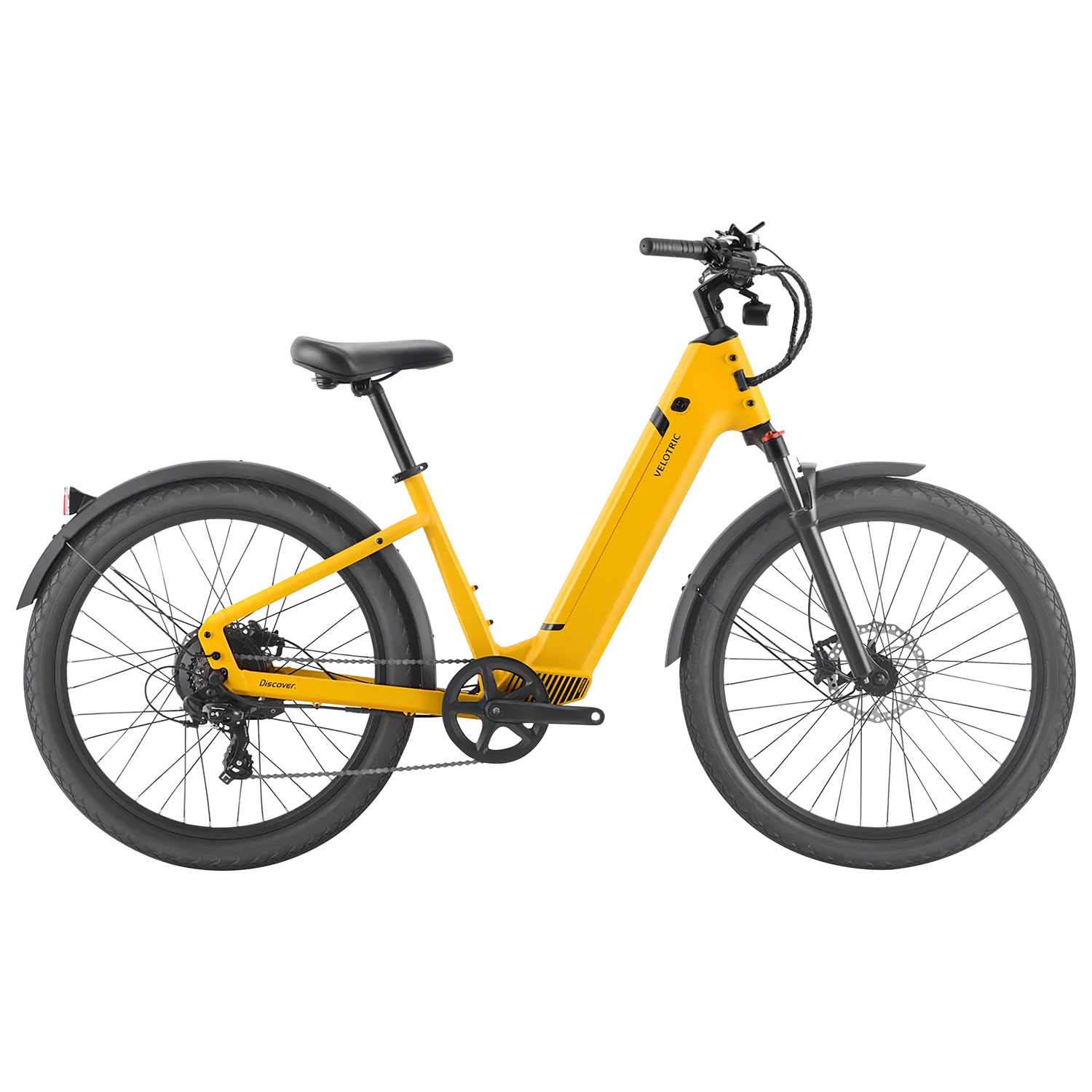 Velotric Discover 1 Step-Through Commuter Electric Bike (500W Motor / 105km Range / 32km/h Top Speed) - Yellow - Exclusive Retail Partner