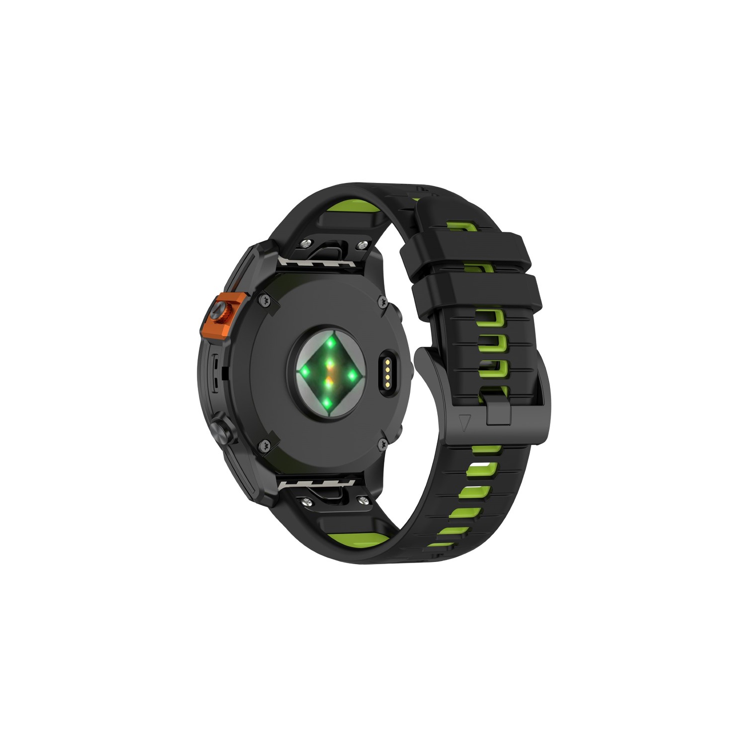 Bracelet de montre sport Colorblock de StrapsCo pour Fenix 7X et 7X Pro de Garmin - Noir et vert