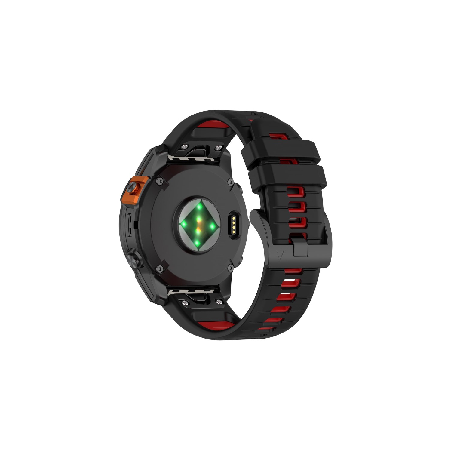 Bracelet de montre sport Colorblock de StrapsCo pour Fenix 7X et 7X Pro de Garmin - Noir et rouge