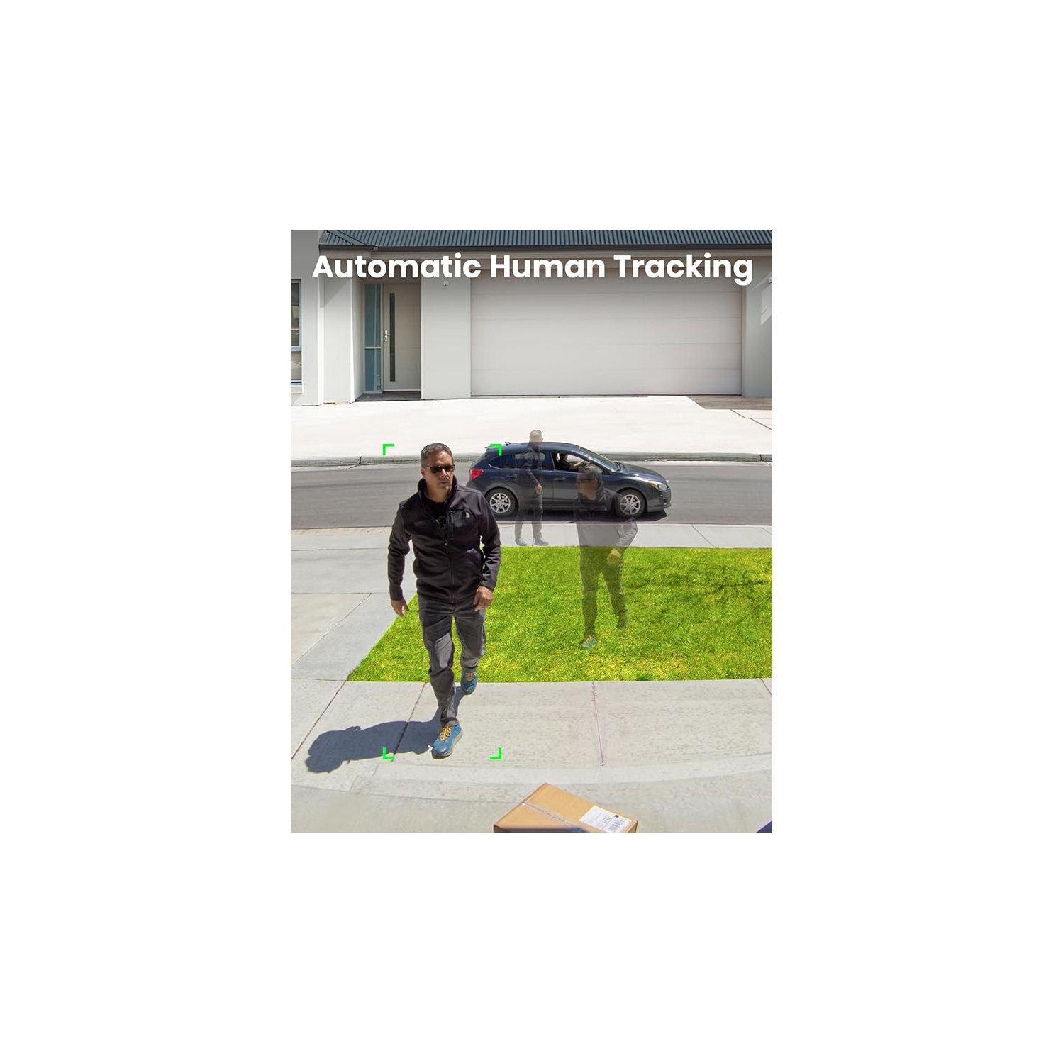 AOSU Solar Security Camera Wireless Outdoor with Panoramic PTZ, Human Auto Tracking, 2K Night Vision, Light and Sound Alarm, 2-Way Talk, Compatible