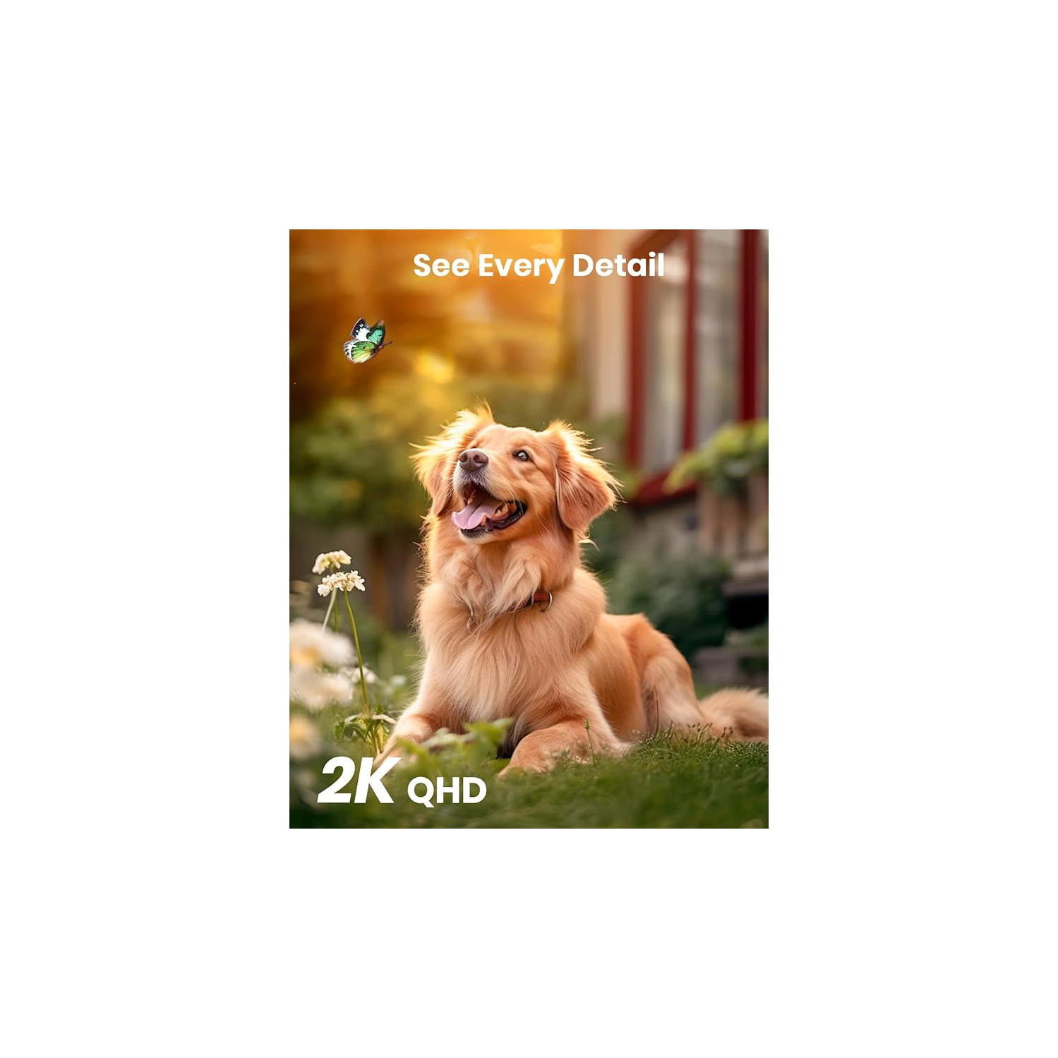 AOSU Solar Security Camera Wireless Outdoor with Panoramic PTZ, Human Auto Tracking, 2K Night Vision, Light and Sound Alarm, 2-Way Talk, Compatible