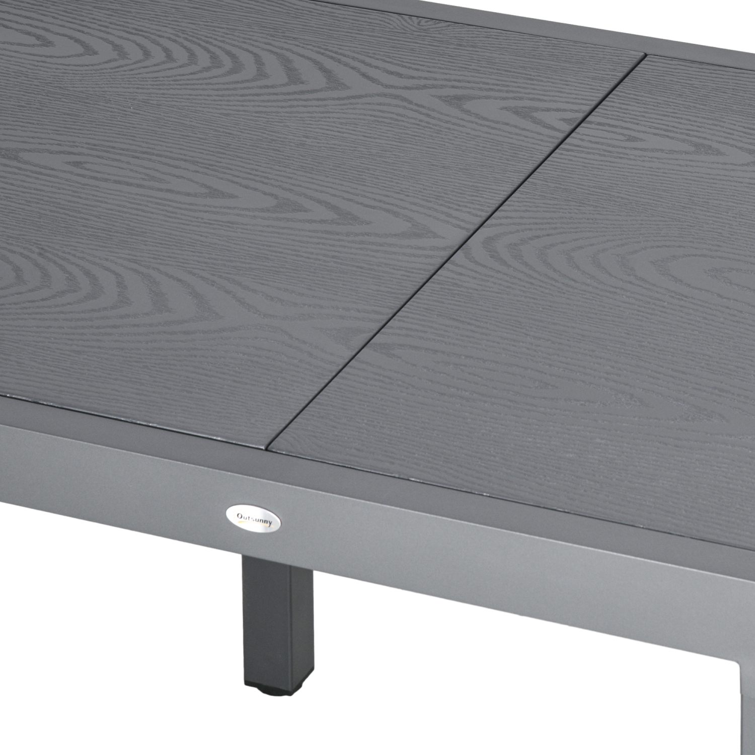 Outsunny Extendable Outdoor Dining Table for 4-6, 31.5"-63" Rectangle Patio Table with Aluminium Frame, Steel Tabletop, for Garden, Backyard,