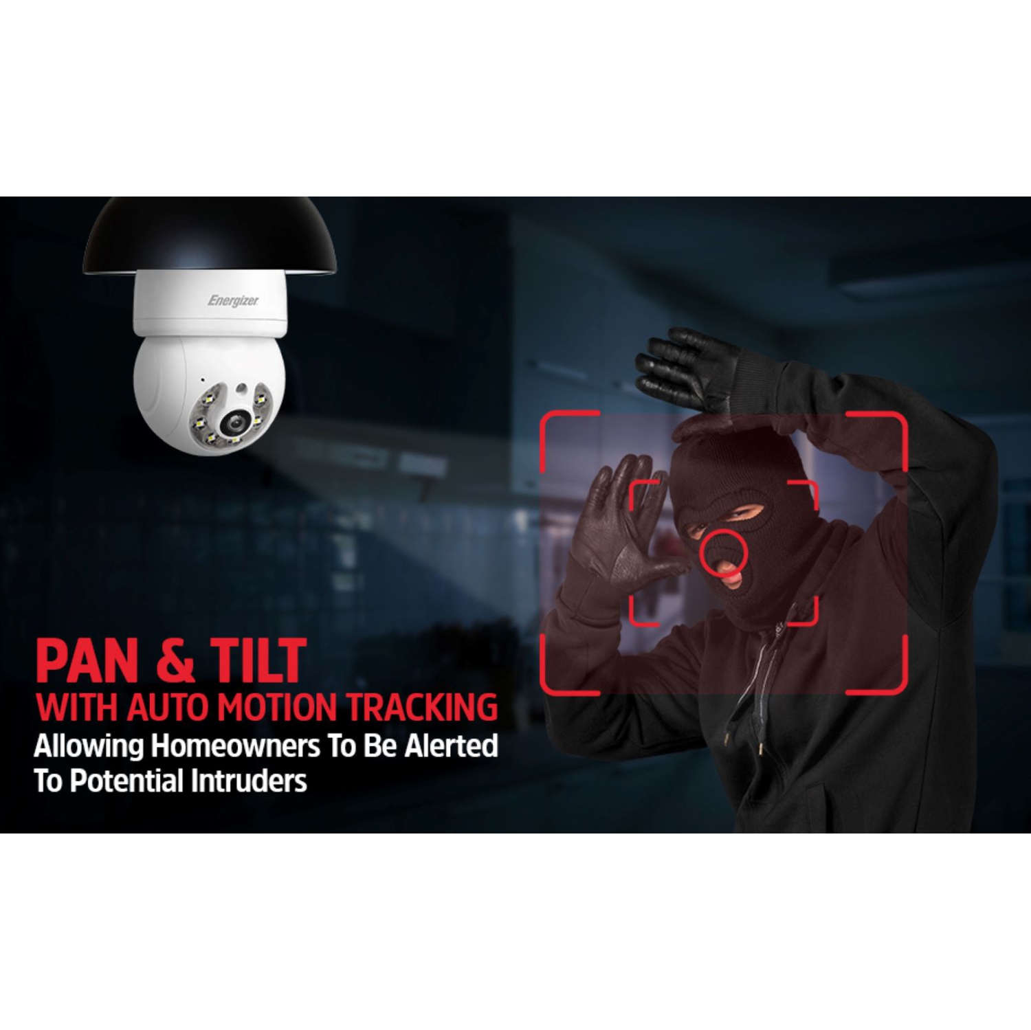 Caméra de surveillance 2K avec ampoule intelligente à suivi automatique E26 d'Energizer