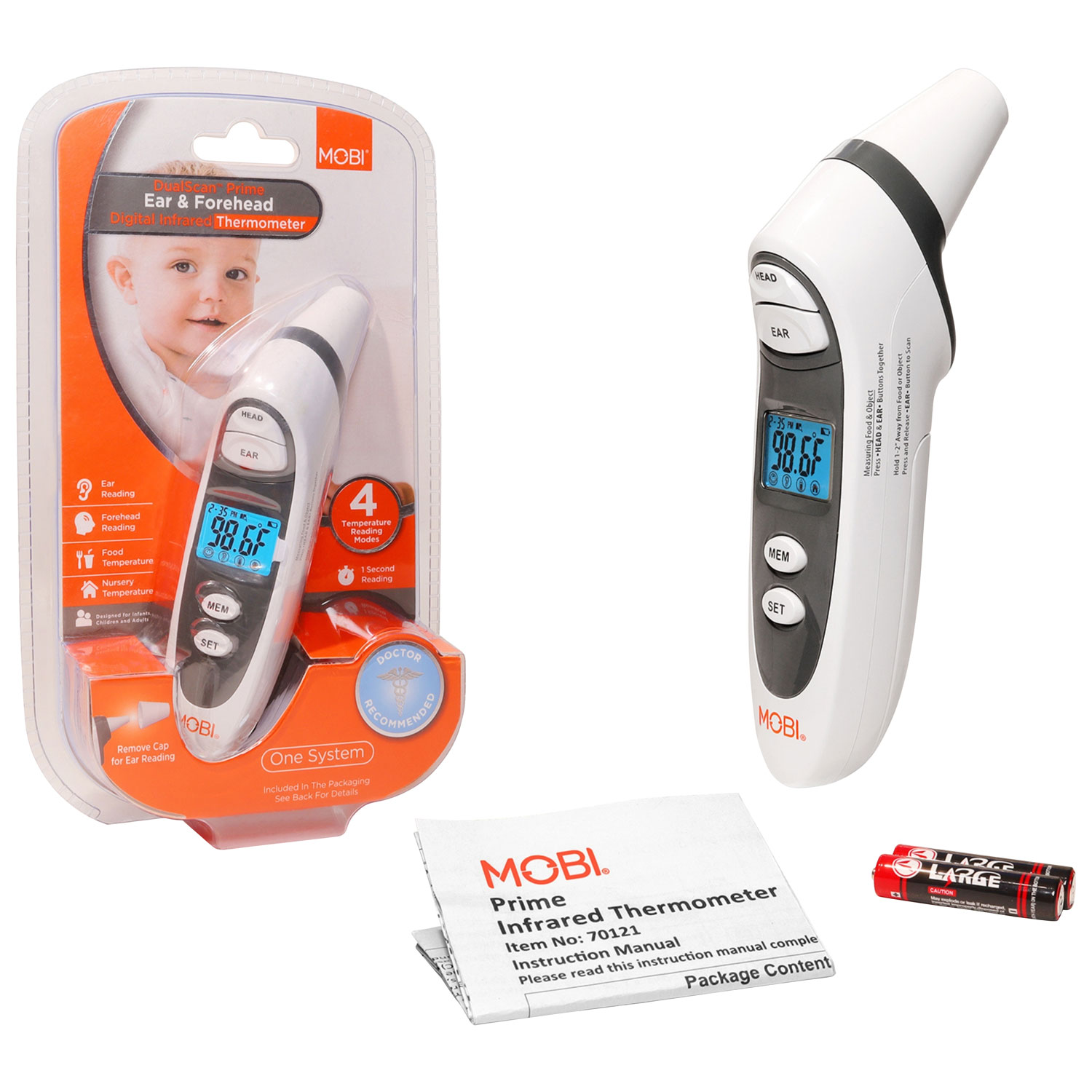 Mobi DualScan Prime Ear & Forehead Digital Thermometer