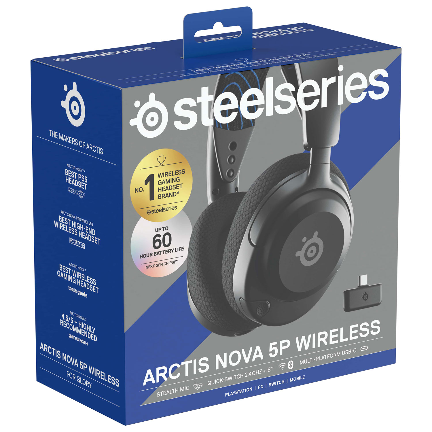 Casque de jeu sans fil Arctis Nova 5P de SteelSeries pour PlayStation/PC/Switch - Noir