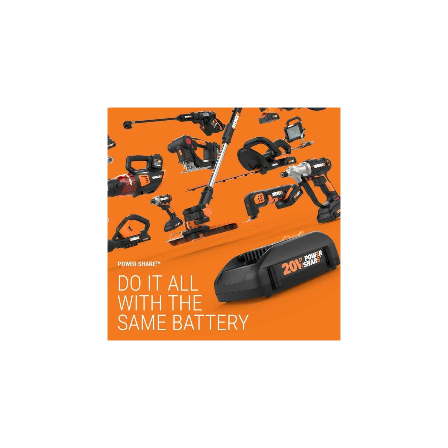 Souffleuse à feuilles sans fil WORX WG543 20&nbsp;V Power Share LEAFJET à moteur sans balais