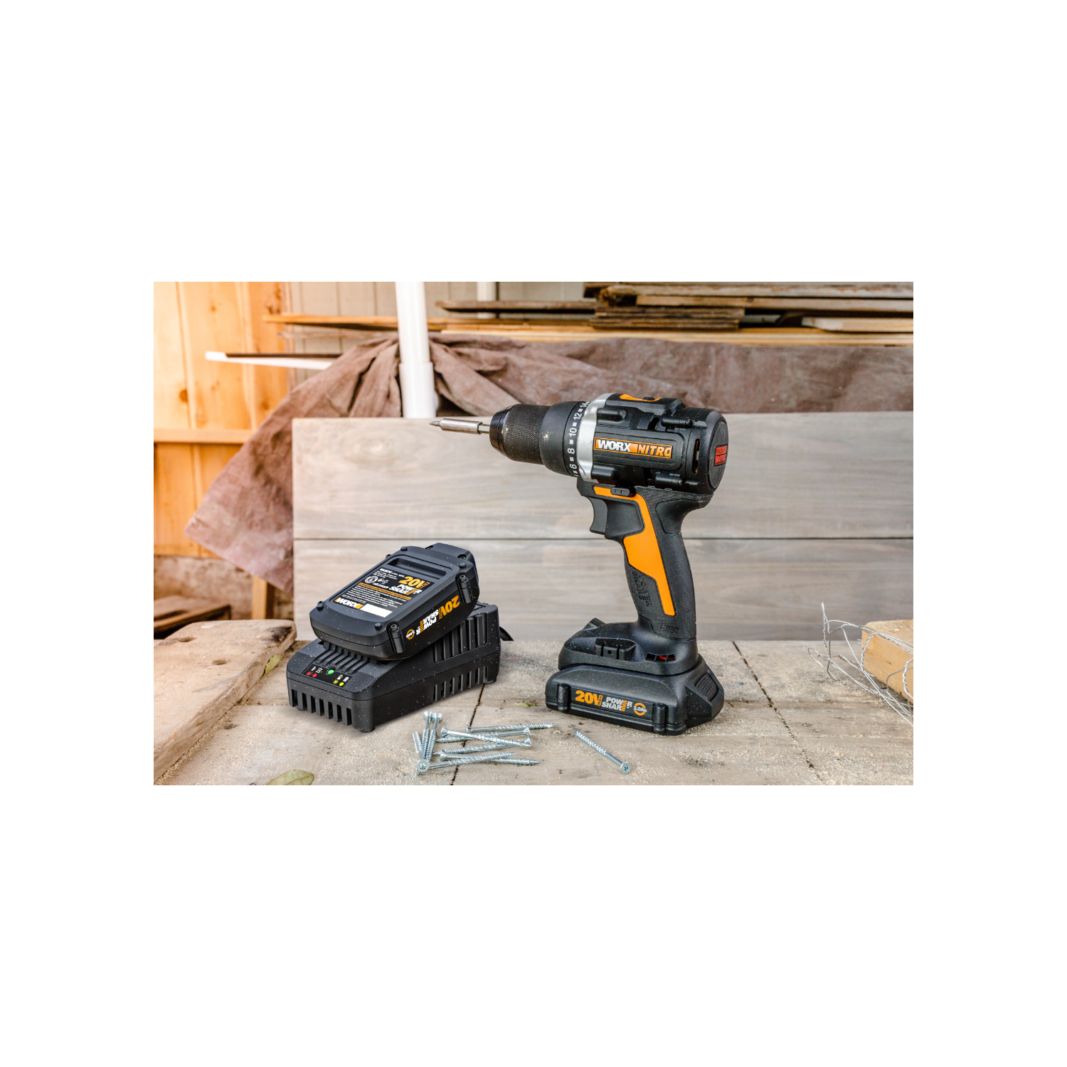 Chargeur rapide de 60 minutes WORX avec Power Share de WA3881 V 20&nbsp;V et batterie Maxlithium de 18&nbsp;V