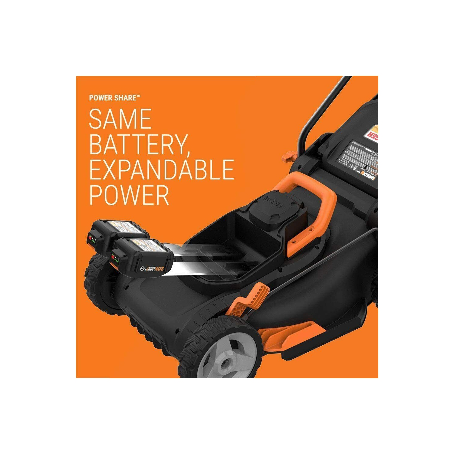 Worx - 40V Power Share 4.0AH 17" Cordless Push Lawn Mower