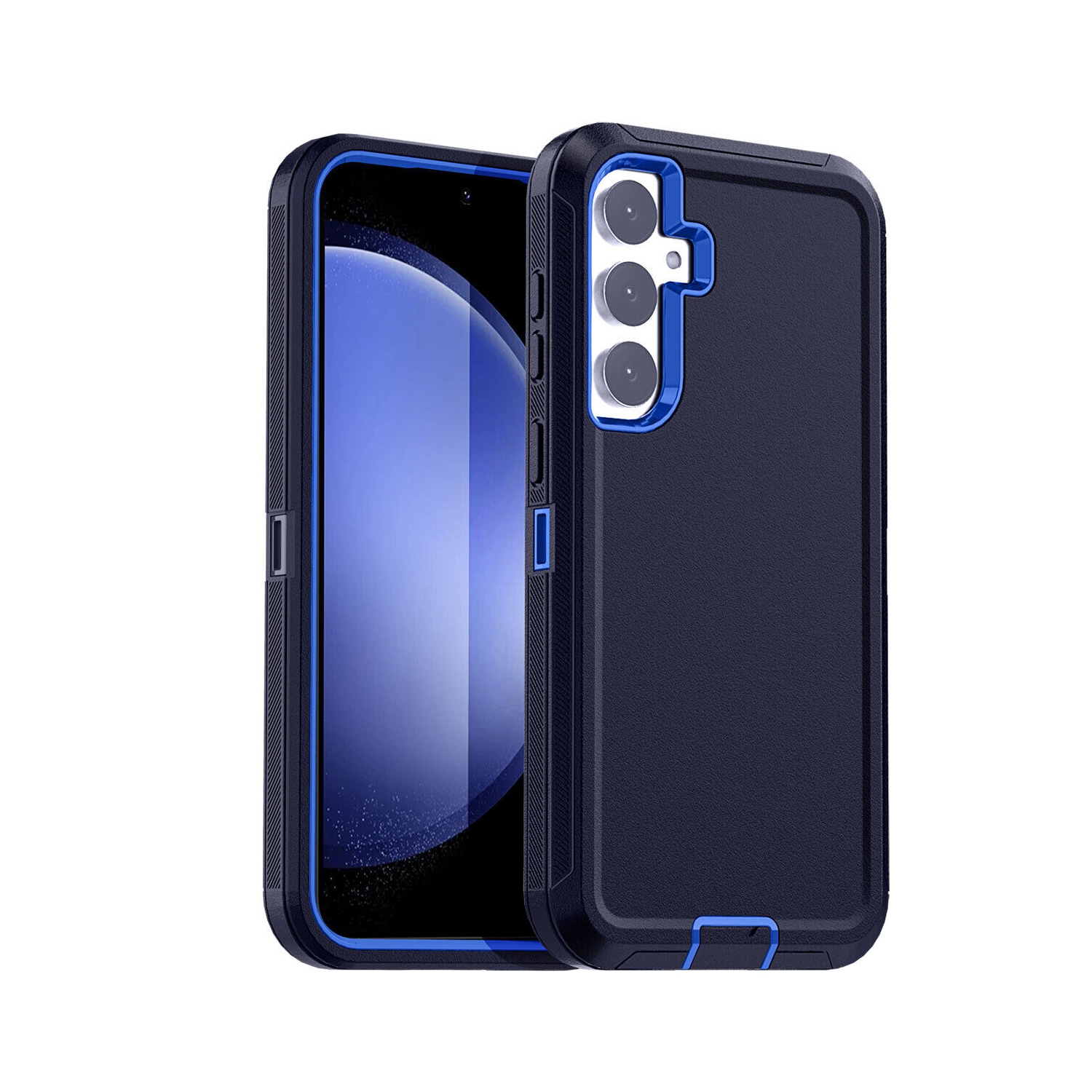 [CS] Étui rigide robuste antichoc à trois couches de 3 pour Galaxy A35 5G de Samsung, bleu marine