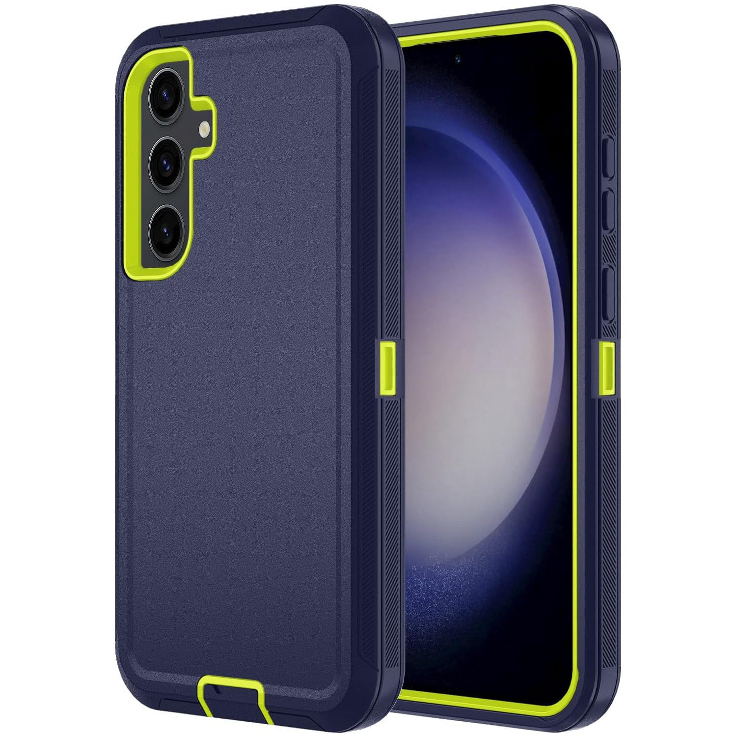 [CS] Étui rigide robuste antichoc à trois couches de 3 pour Galaxy A35 5G de Samsung, vert lime