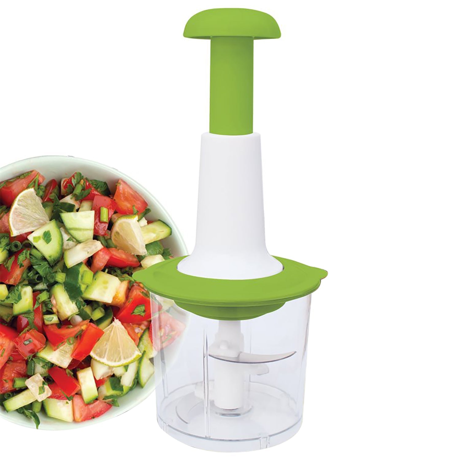 Hauz - Manual Chopper with 3 Blades, 700ml Capacity, BPA Free, Green