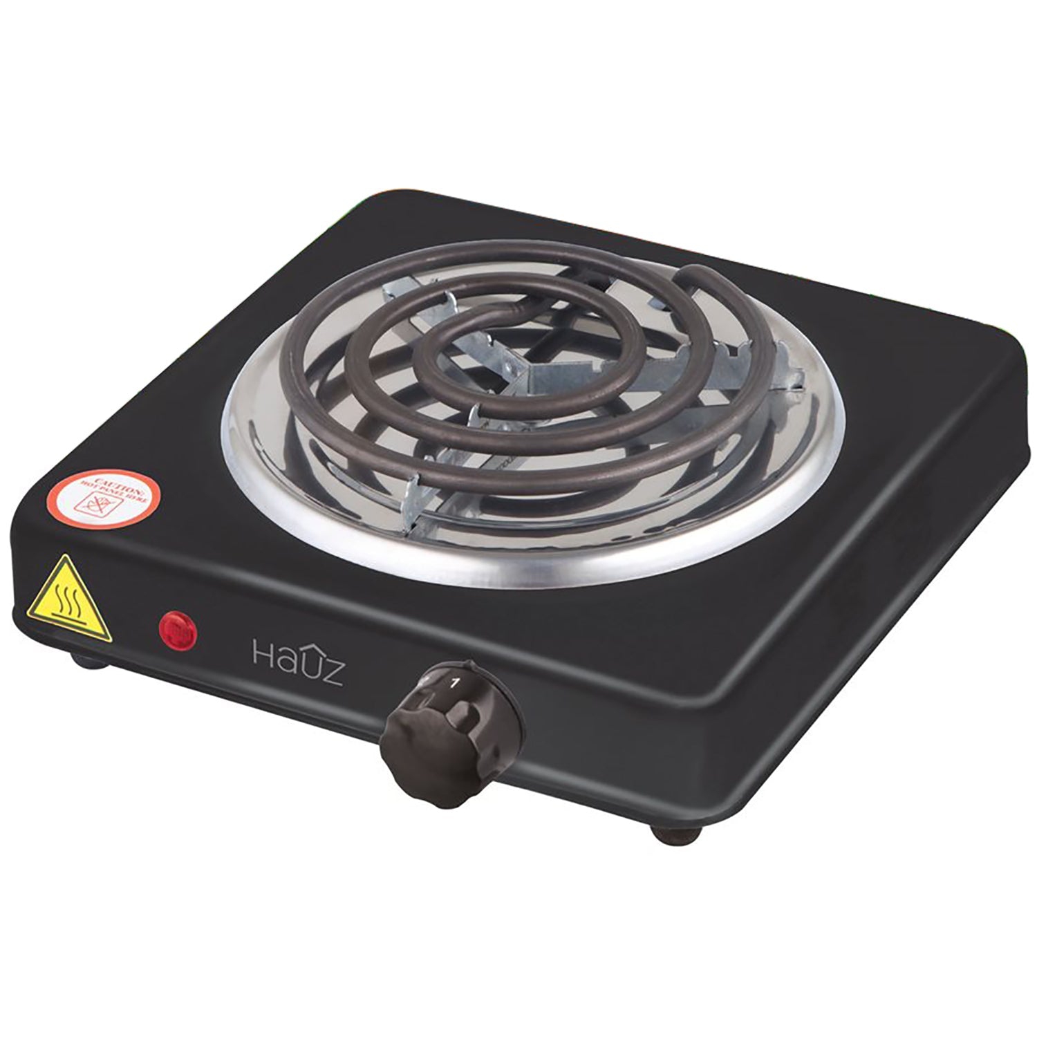 Hauz - Portable Single Burner Electric Cooktop, 1000 Watts, Black