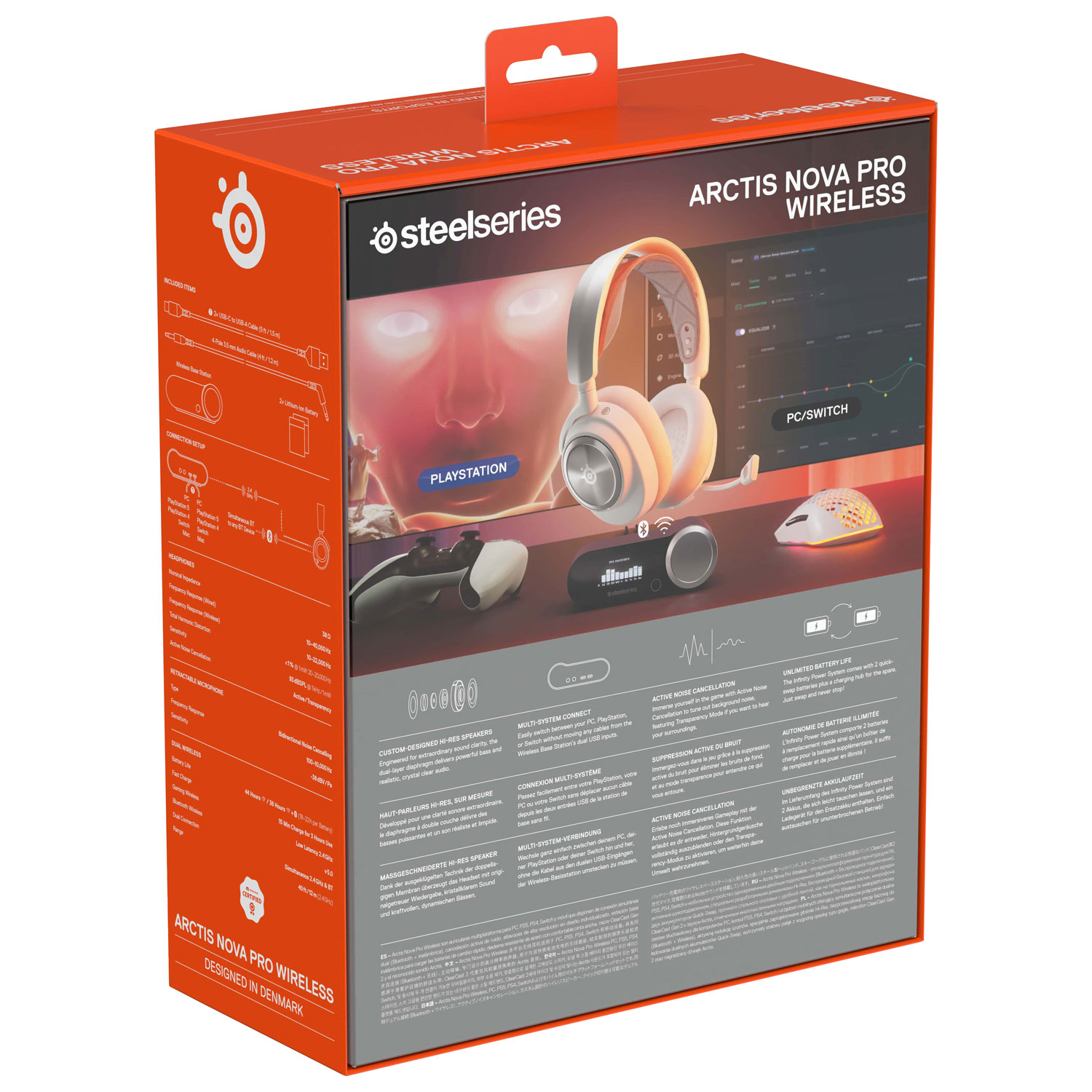 SteelSeries Arctis Nova Pro Wireless Noise Cancellation Gaming Headset for PlayStation/PC/Switch - White