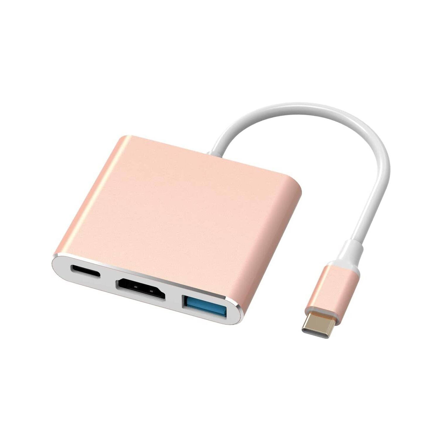 Adaptateur USB-C à HDMI, convertisseur AV multiport de type C, 4K sortie HDMI USD3,0 et USB-C, recharge 100&nbsp;W à jeun compatible avec MacBook/Mac
