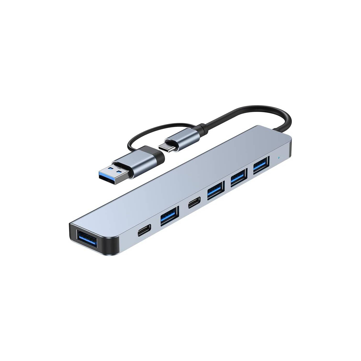 Concentrateur USB-C, station d’accueil USB 7-en-1 à ports multiples de type C, concentrateur USB multiple compatible pour ordinateur portatif,