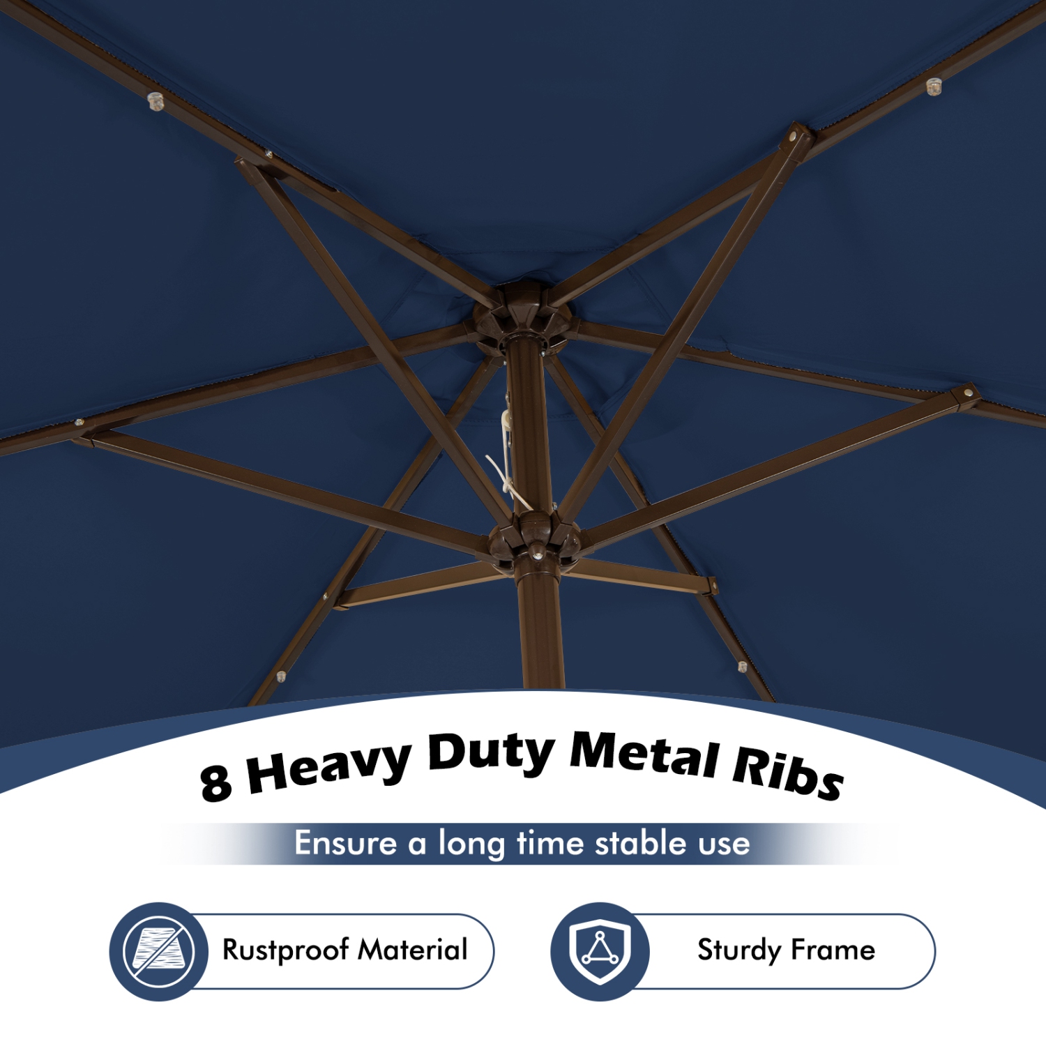 Gymax 10FT Solar Umbrella LED Patio Market Steel Tilt w/Crank Outdoor Orange New Patio