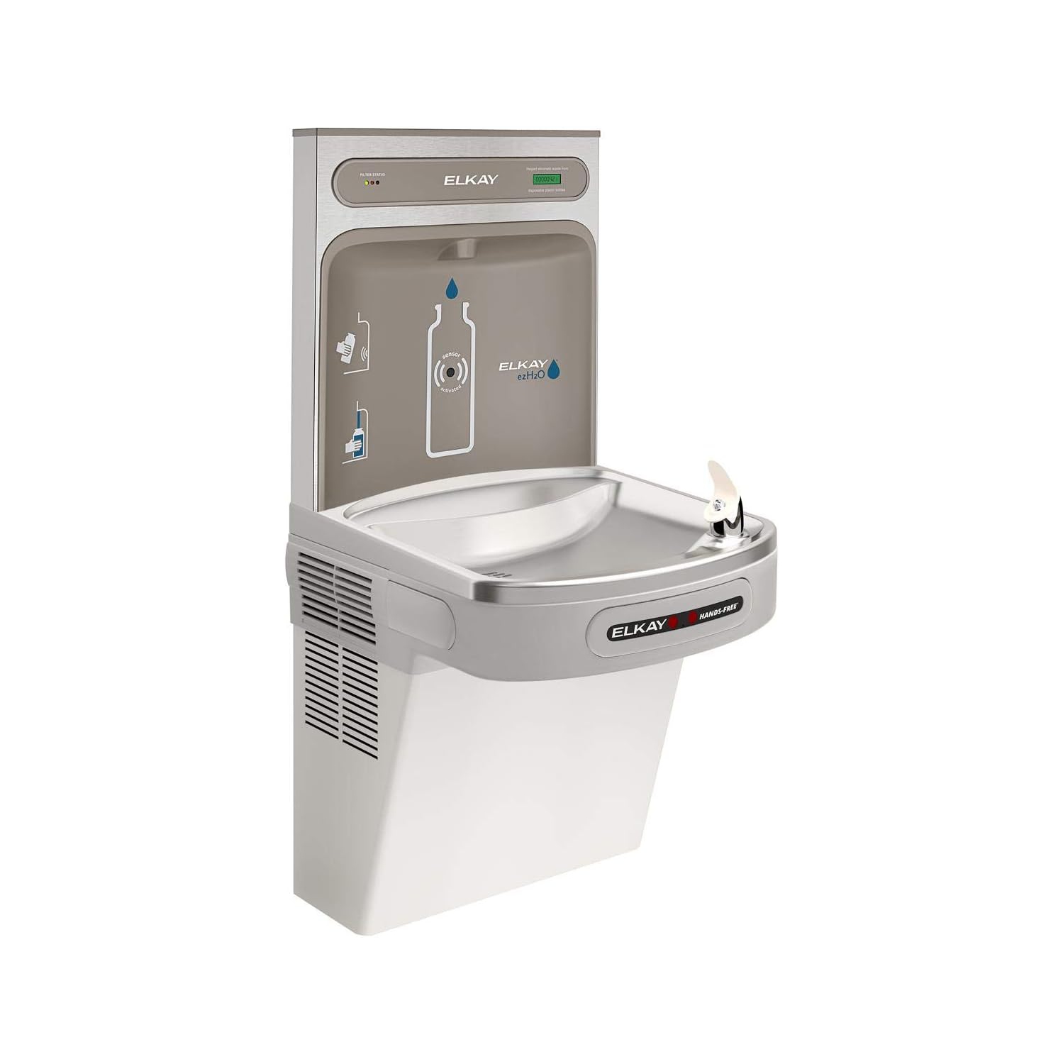 Elkay LZO8WSLK EZH2O Bottle Filling Station and Cooler, Light Gray Granite