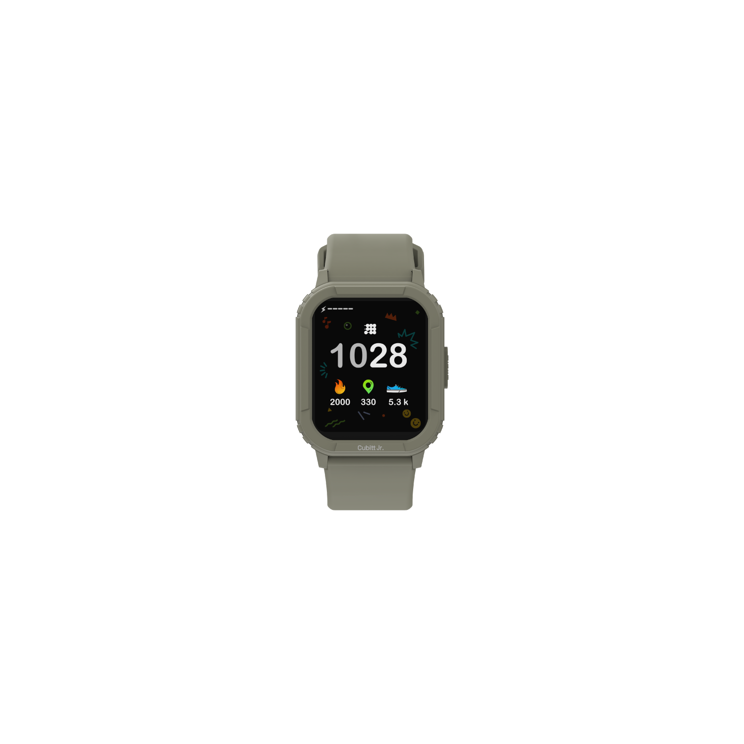 Cubitt Jr Smart Watch Fitness Tracker pour les enfants et les adolescents, Jeux, Compteur d'étape, moniteur de sommeil, moniteur cardiaque, suivi d'activité, 1.4" Toucher l'écran, IP68 Vert imperméable