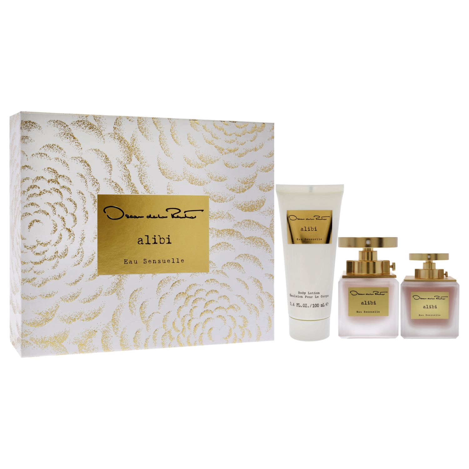 Alibi Eau Sensuelle by Oscar De La Renta for Women - 3 Pc Gift Set 3.3oz EDP Spray, 1oz EDP Spray 3.4oz Body Lotion