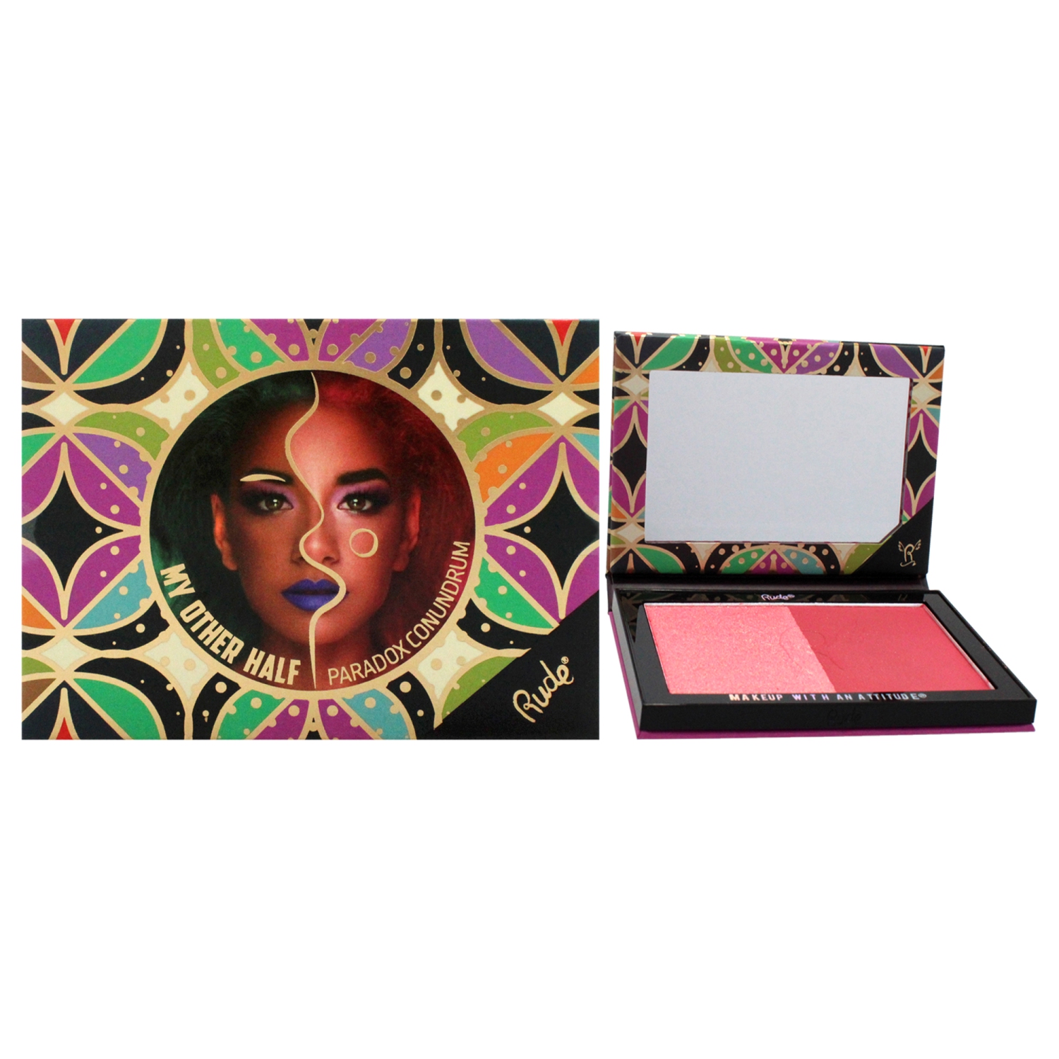 My Other Half Duo Shade Face Palette - Paradox Conundrum by Rude Cosmetics for Women - 0.4 oz Makeup
