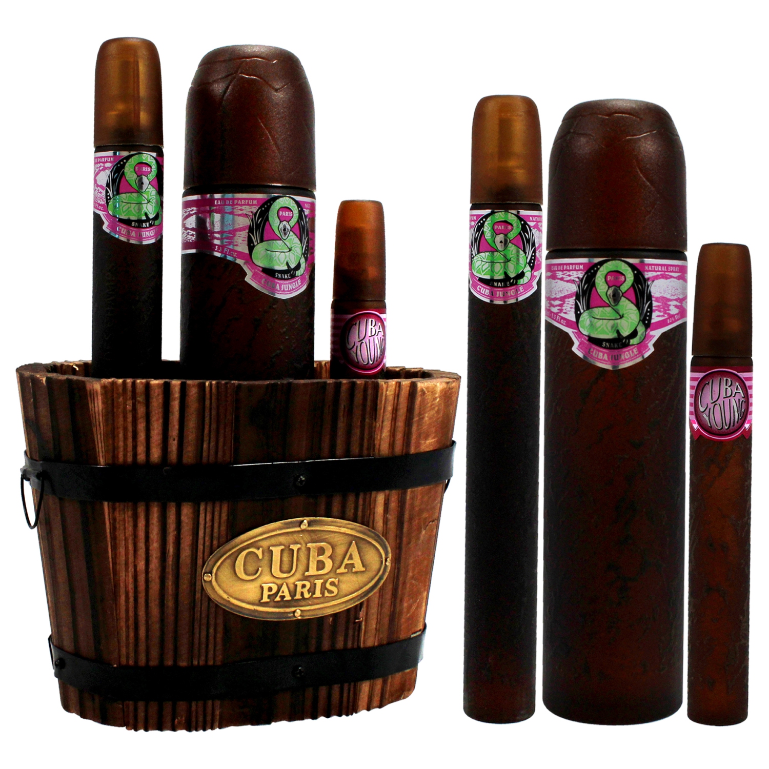 Cuba Jungle Snake by Cuba for Women - 3 Pc Gift Set 3.3oz EDP Spray, 1.17oz EDP Spray, 0.5oz EDP Spray