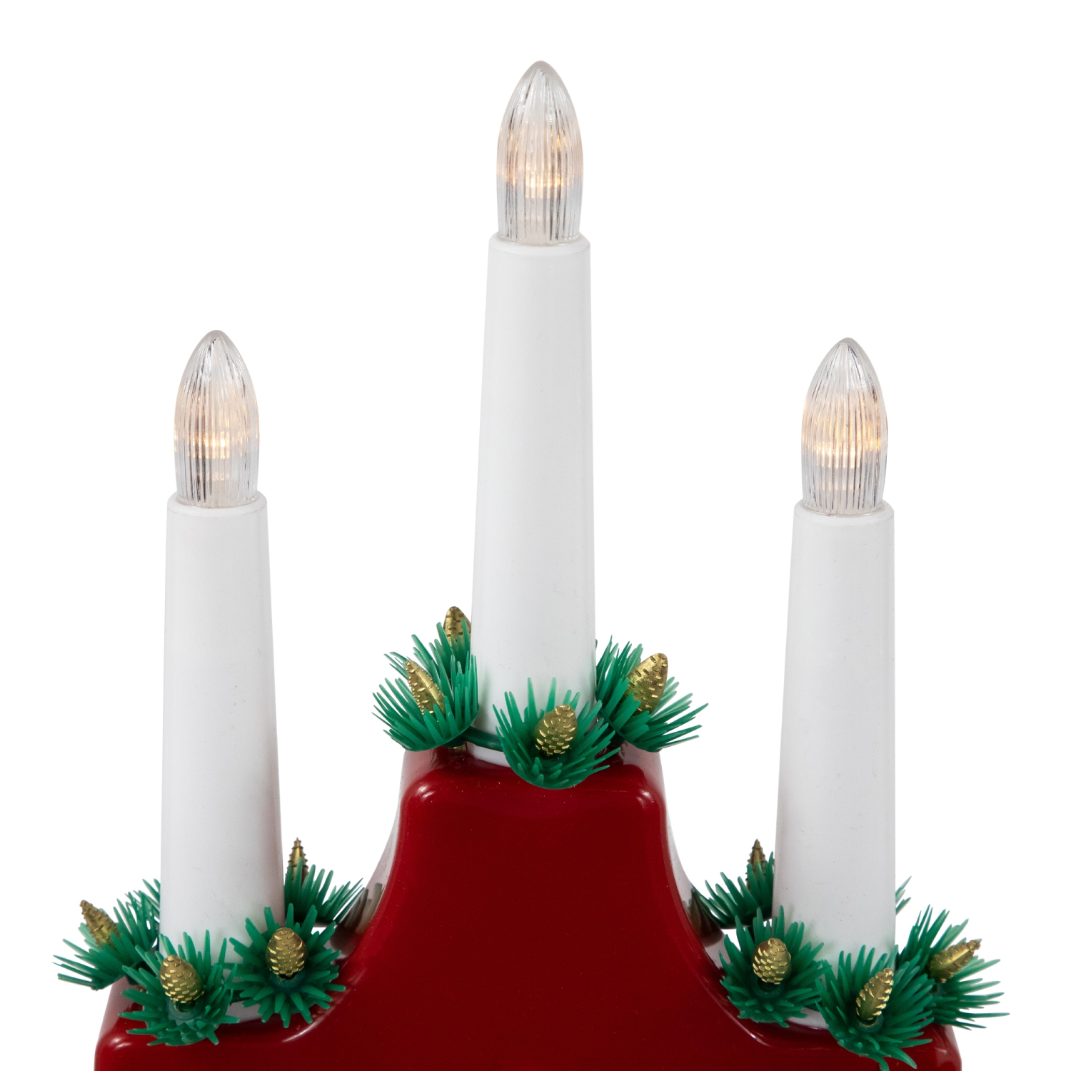 Pont à candélabre lumineux de Noël de LED - 13&nbsp;po - Rouge