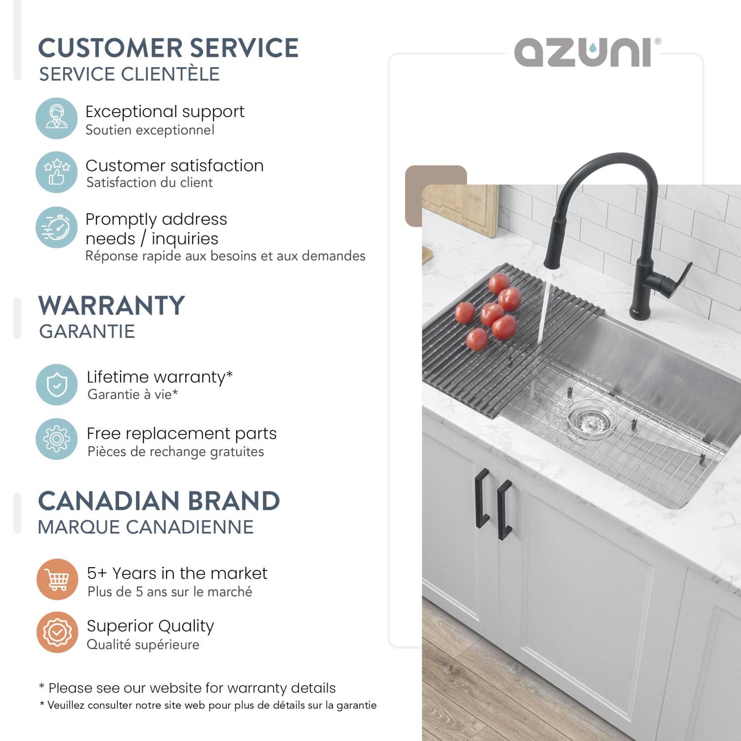 AZUNI Dual Mount 32" Single-Bowl Stainless Steel Kitchen Sink C132