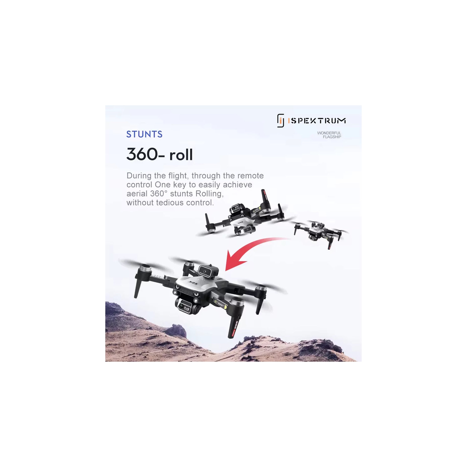 Drone FlyBot iS2S Max d'ISPEKTRUM avec caméra 4K pour adultes drone téléguidé à pilotage en immersion à 360 obstacles de moins de 250&nbsp;g $ avec