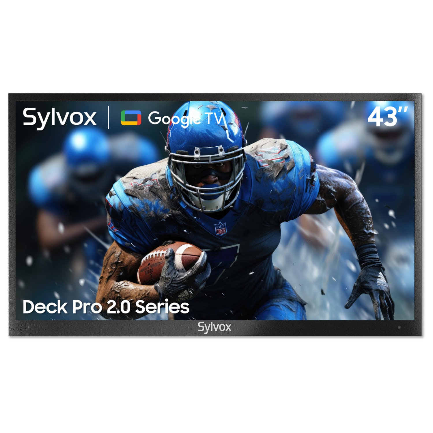 SYLVOX Outdoor TV, 43" Google System Smart TV Built-in Google Assistant, Chormecast, 4K 1000nits Outside Television, IP55 Waterproof TV for Partial Sun (Deck Pro 2.0)