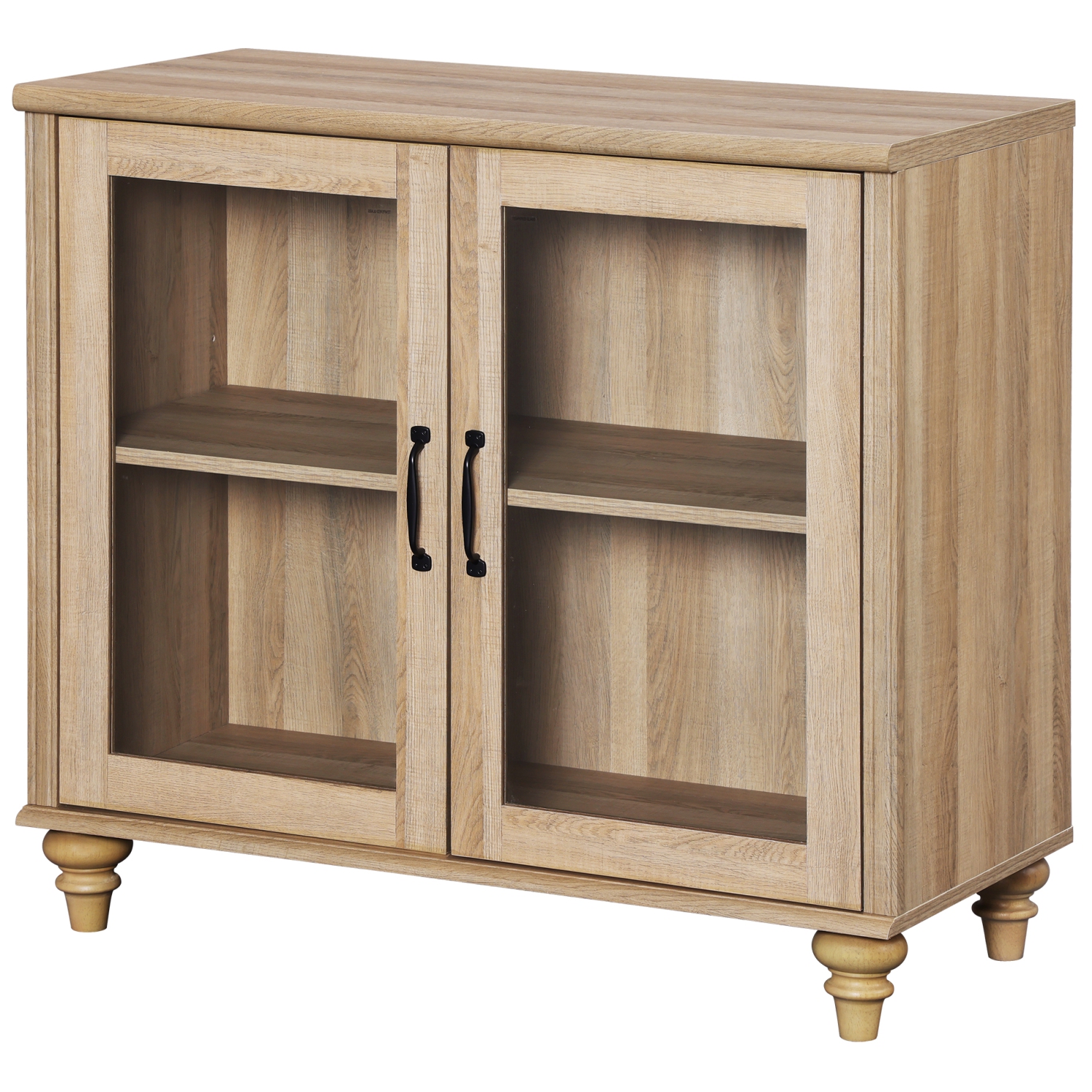 WAMAPT Sideboard Buffet Cabinet with Glass Door,Kitchen Storage Cabinets,Wood Coffee Bar Tables with Adjustable Shelf,Accent Sideboard Storage