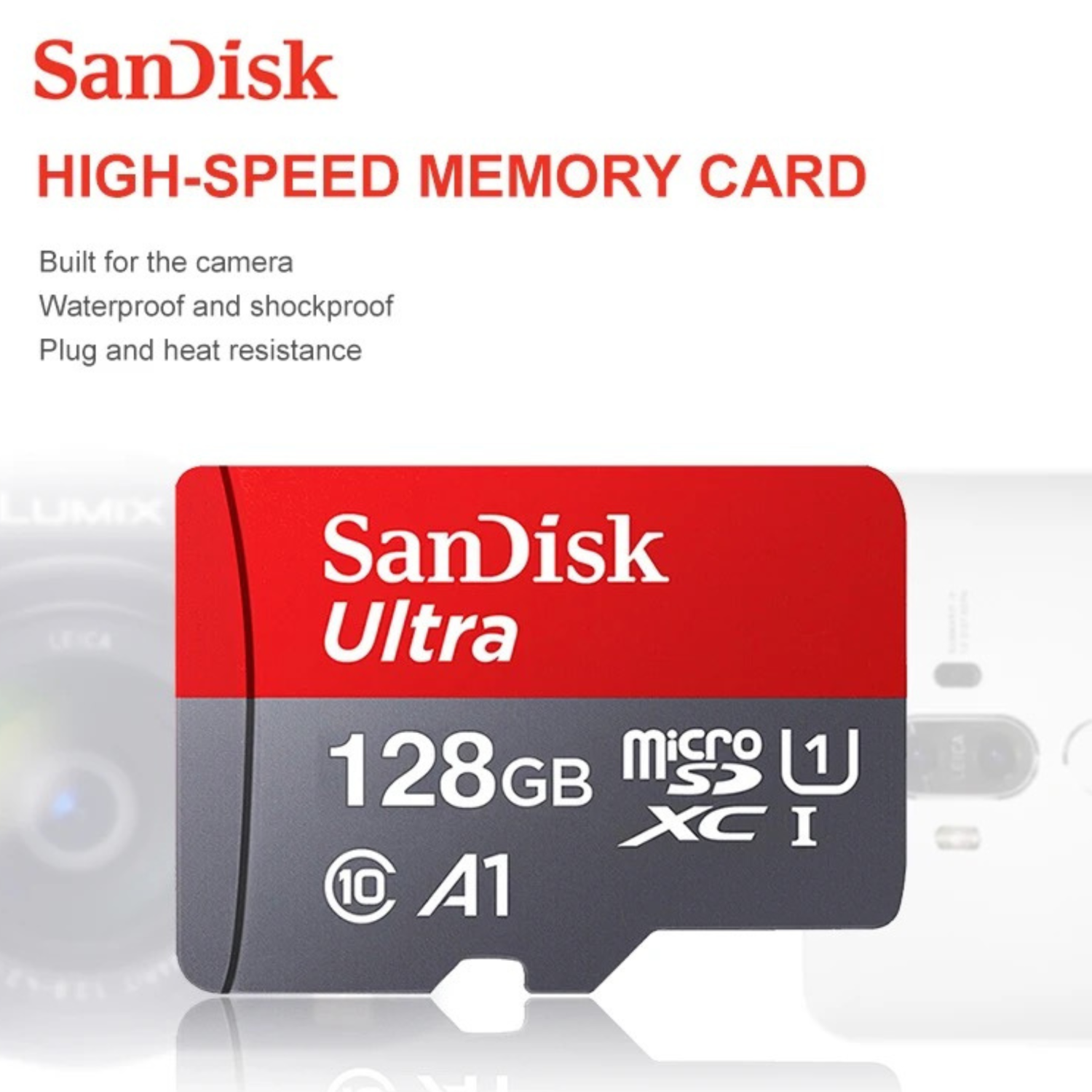 Carte mémoire micro SD Ultra 64&nbsp;Go de SanDisk jusqu'à 120&nbsp;Mo/s, HD intégrale A1 + Lightning vers carte SD iPhone iPad + lecteur de carte SD