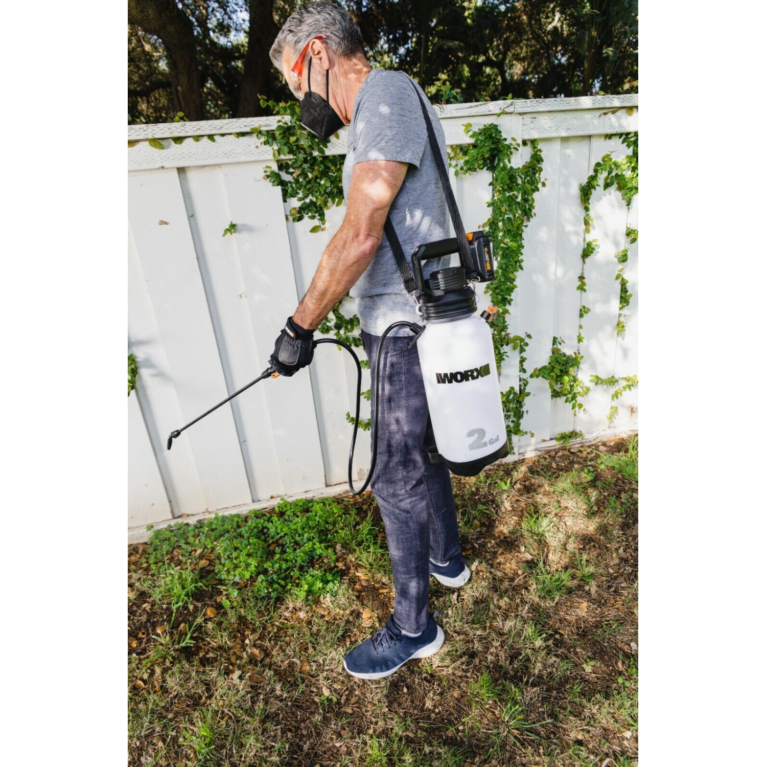 Pulvérisateur de pelouse électrique sans fil WORX WG829 20&nbsp;V, 2 gallons