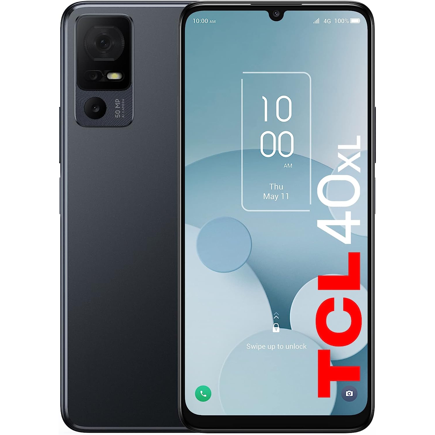 Open Box - TCL 40XL 2023 Unlocked Cell Phone 6GB + 256GB, 6.75 inch Display Mobile Phone, Smartphone Android 13, 50MP AI Camera, 5000 mAh, 4G LTE, Dark Gray