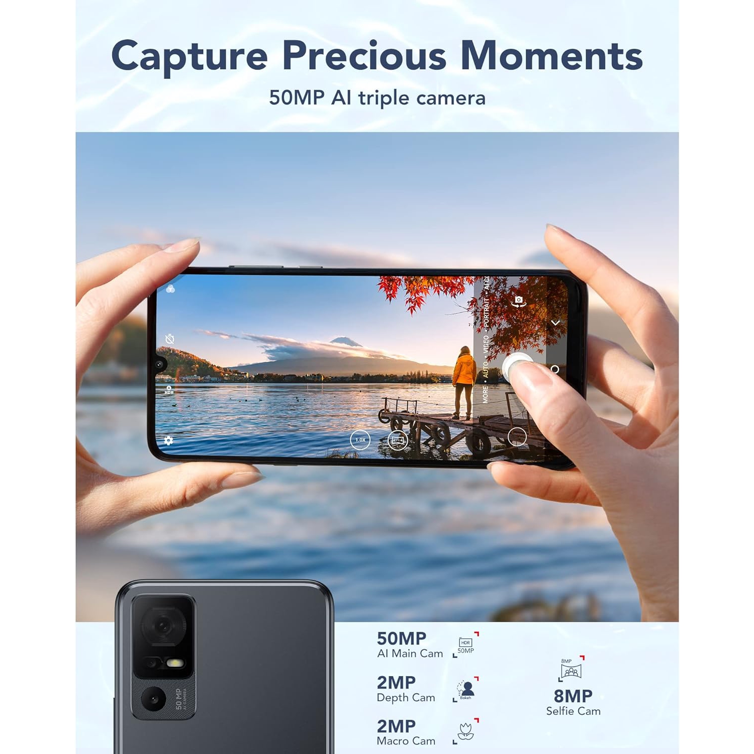 Open Box - TCL 40XL 2023 Unlocked Cell Phone 6GB + 256GB, 6.75 inch Display Mobile Phone, Smartphone Android 13, 50MP AI Camera, 5000 mAh, 4G LTE,