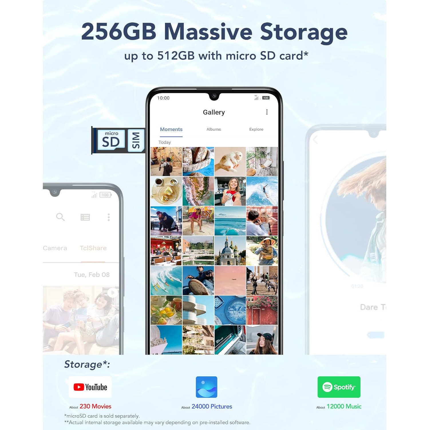 Open Box - TCL 40XL 2023 Unlocked Cell Phone 6GB + 256GB, 6.75 inch Display Mobile Phone, Smartphone Android 13, 50MP AI Camera, 5000 mAh, 4G LTE,