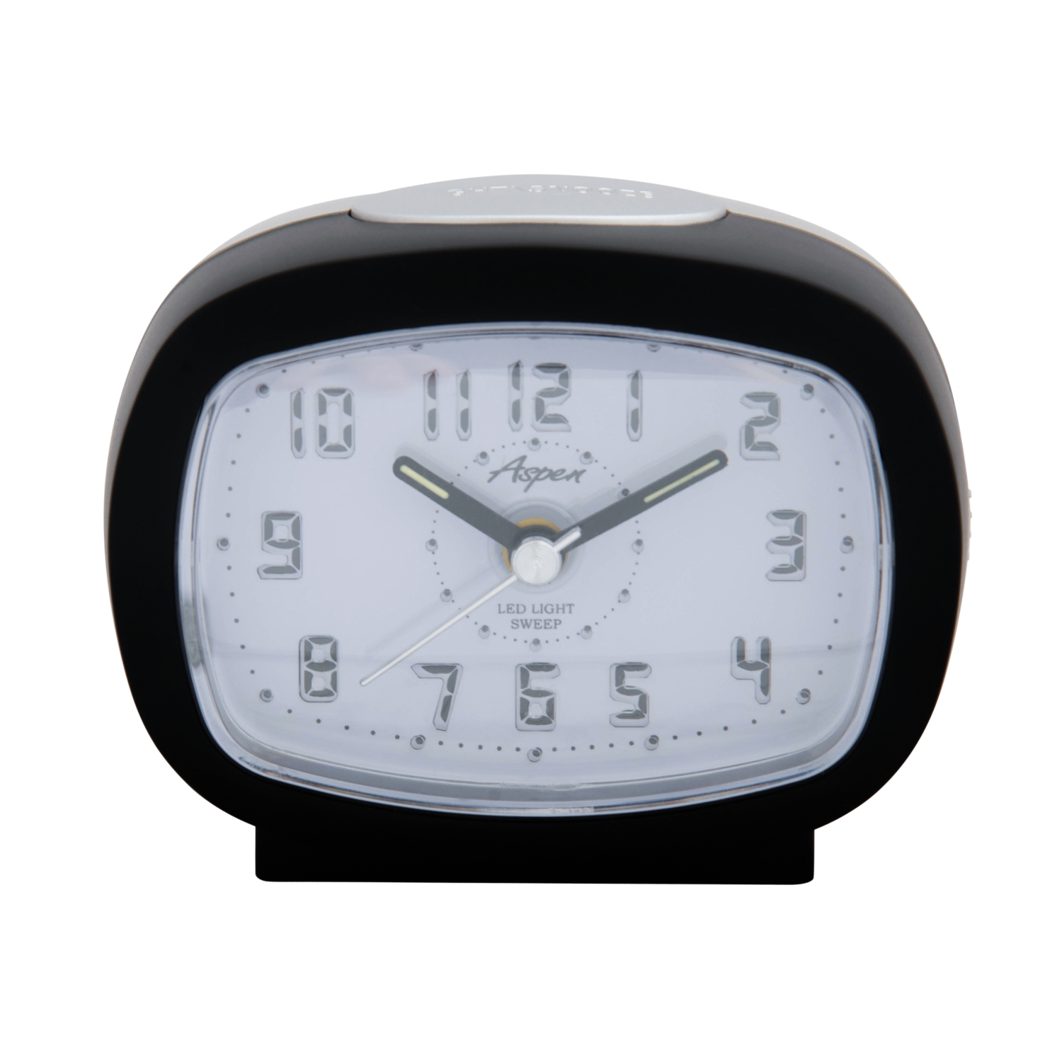 Réveille-matin analogique ovale à piles avec fonctions Snooze et rétroéclairage DEL bleu, balayage silencieux, cadran facile à lire