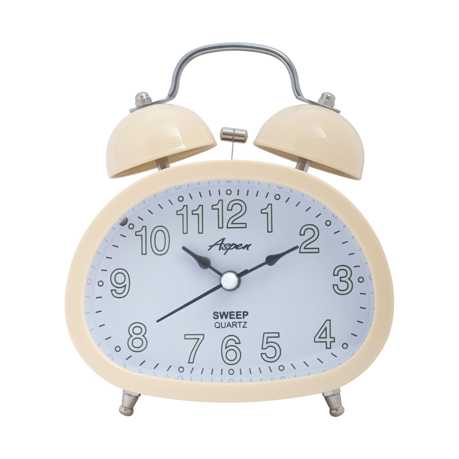Loud Oval Twin Bell Analog Alarm Clock for Adults and Kids, Soft Backlight, Retro Alarm Clock for Heavy Sleepers, Battery Powered, Easy to Read Dial
