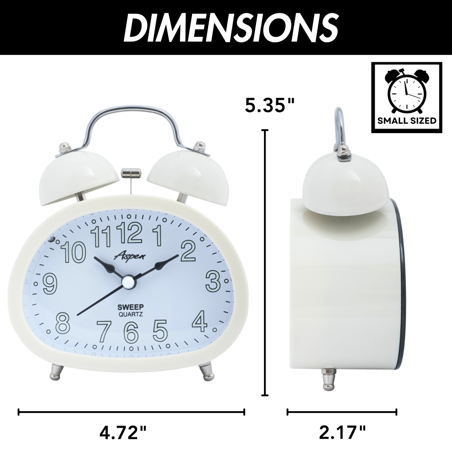 Réveille-matin analogique à deux cloches ovales et bruyantes pour adultes et enfants, rétroéclairage doux, réveil rétro pour grands pyjamas,